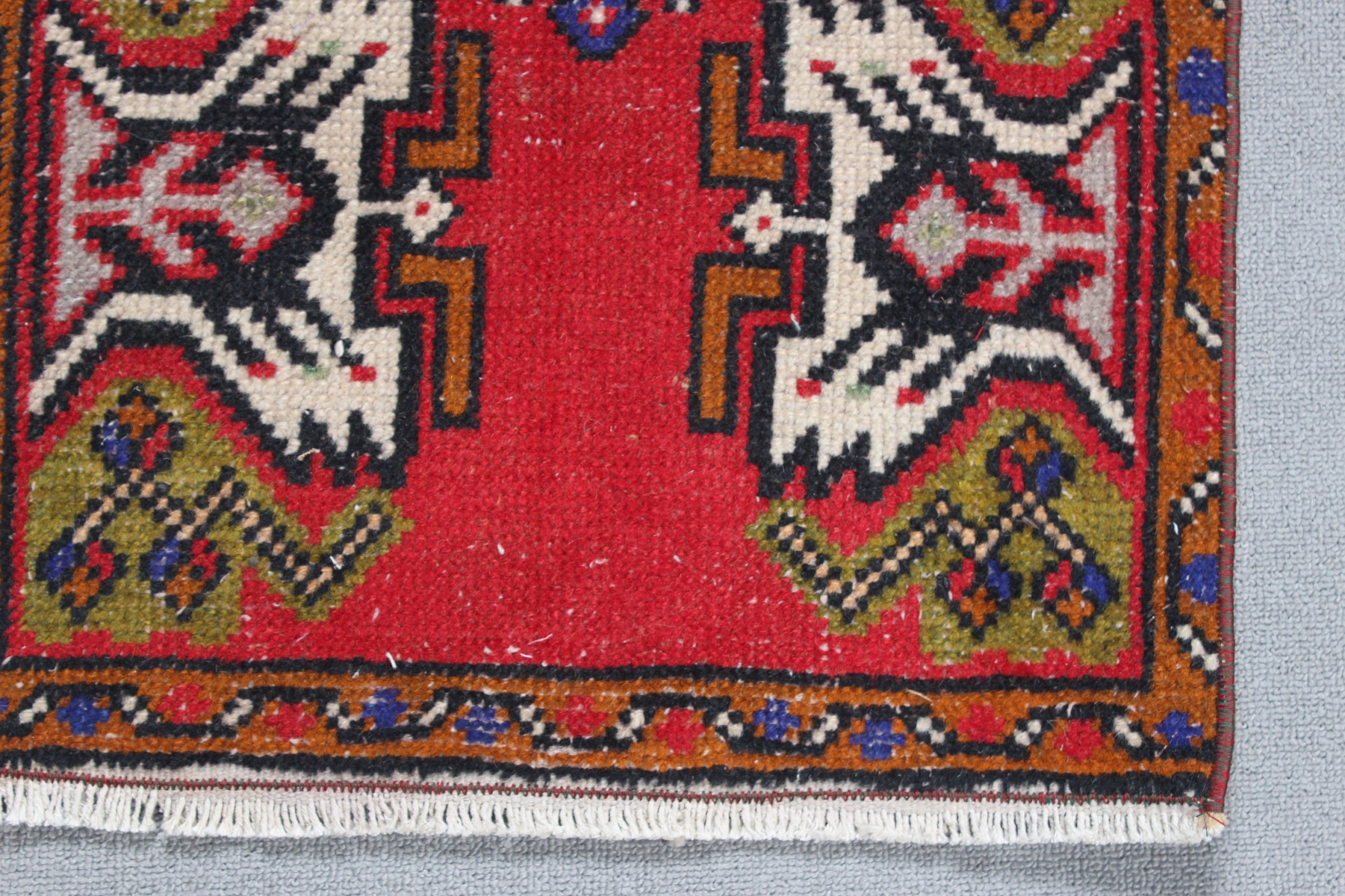 Vintage Rugs, Oushak Rugs, 1.5x3.2 ft Small Rug, Aztec Rug, Red Bedroom Rug, Bathroom Rugs, Handwoven Rug, Small Boho Rugs, Turkish Rug