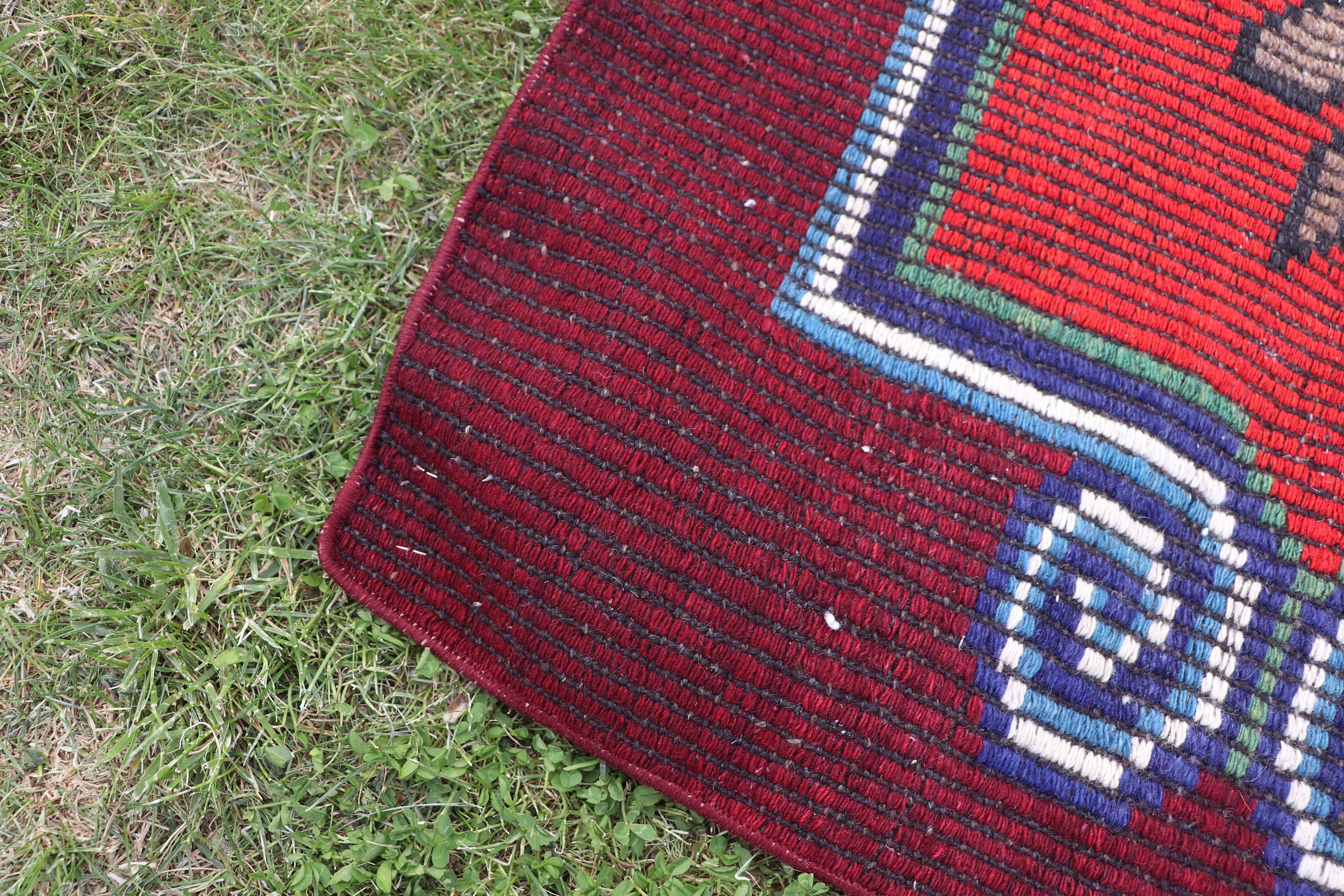 Vintage Rugs, Kitchen Rug, Turkish Rugs, Kilim, Floor Rug, Tribal Rugs, Red Cool Rug, Oriental Rug, 2.3x3 ft Small Rug, Wall Hanging Rugs