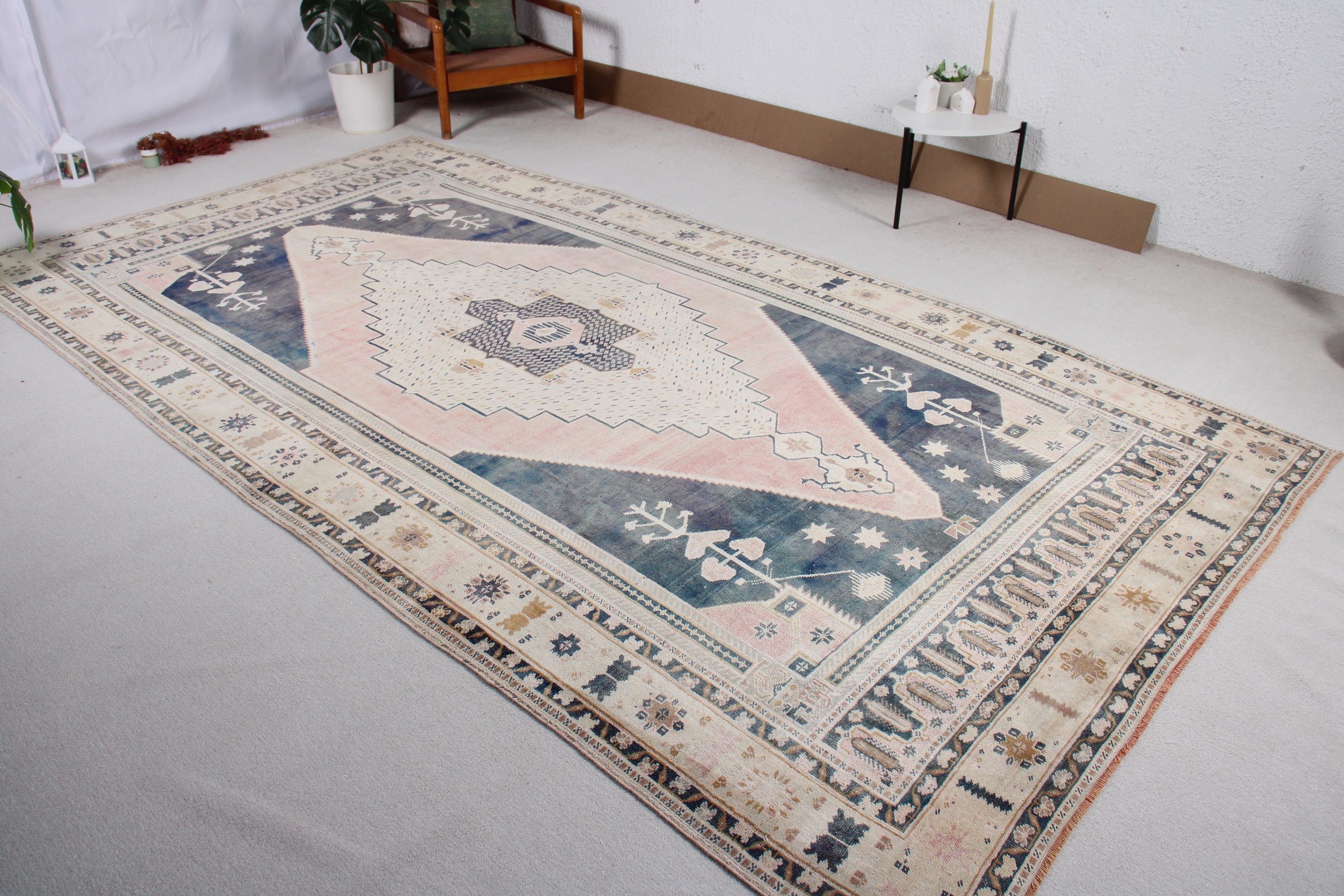 El Dokuma Halı, Yemek Odası Halıları, Pembe Fas Halıları, 6.2x12 ft Büyük Boy Halı, Türk Halıları, Modern Halı, Vintage Halılar, Büyük Boy Türk Halısı