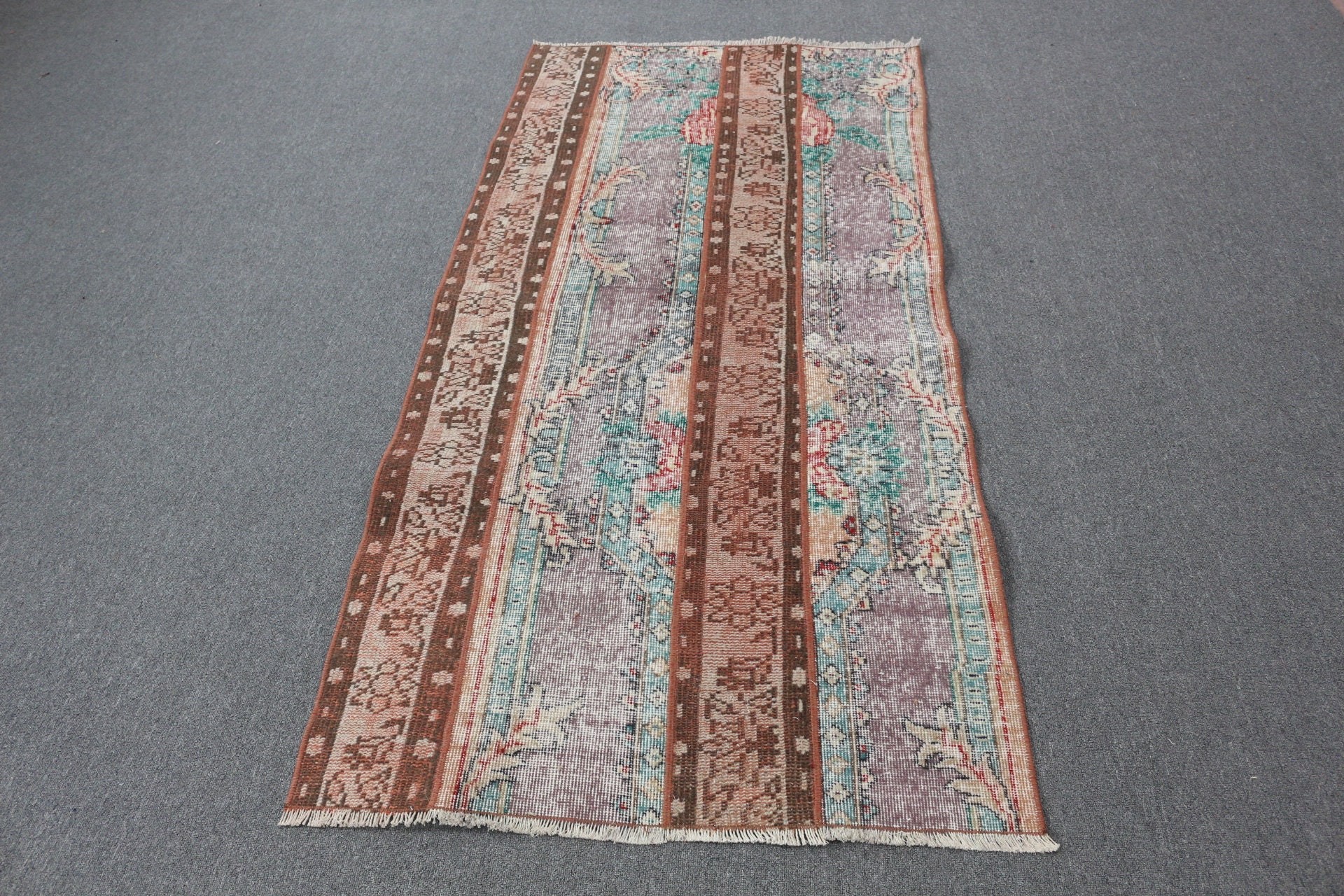 Bedroom Rugs, 3.1x6.7 ft Accent Rug, Brown Anatolian Rugs, Entry Rug, Turkish Rug, Oushak Rug, Moroccan Rug, Vintage Rug, Rugs for Kitchen