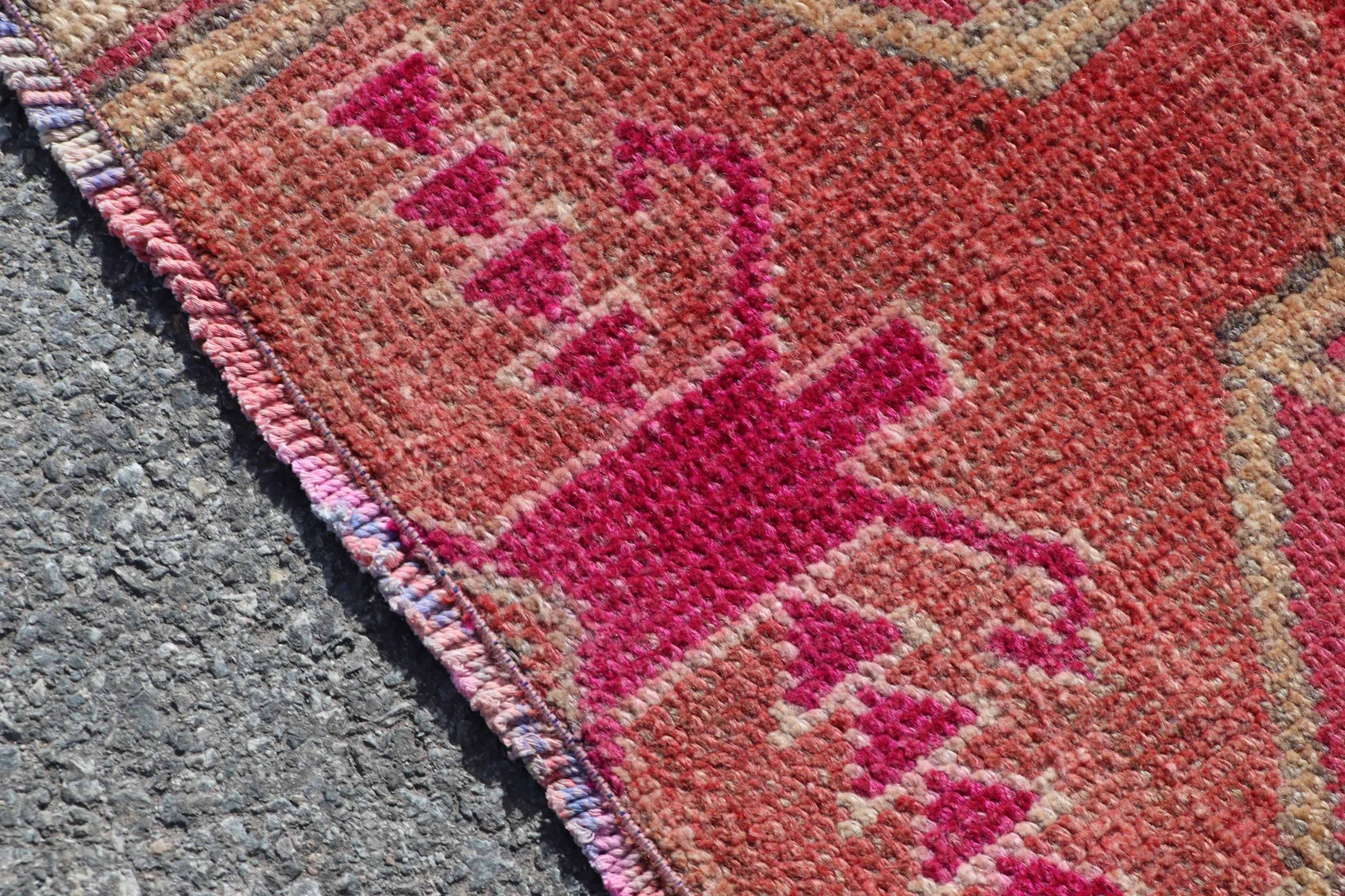 Vintage Rug, Turkish Rug, Bathroom Rug, Rugs for Bathroom, Oushak Rug, 2.4x3.4 ft Small Rug, Cute Rug, Red Cool Rug, Floor Rug, Nursery Rug