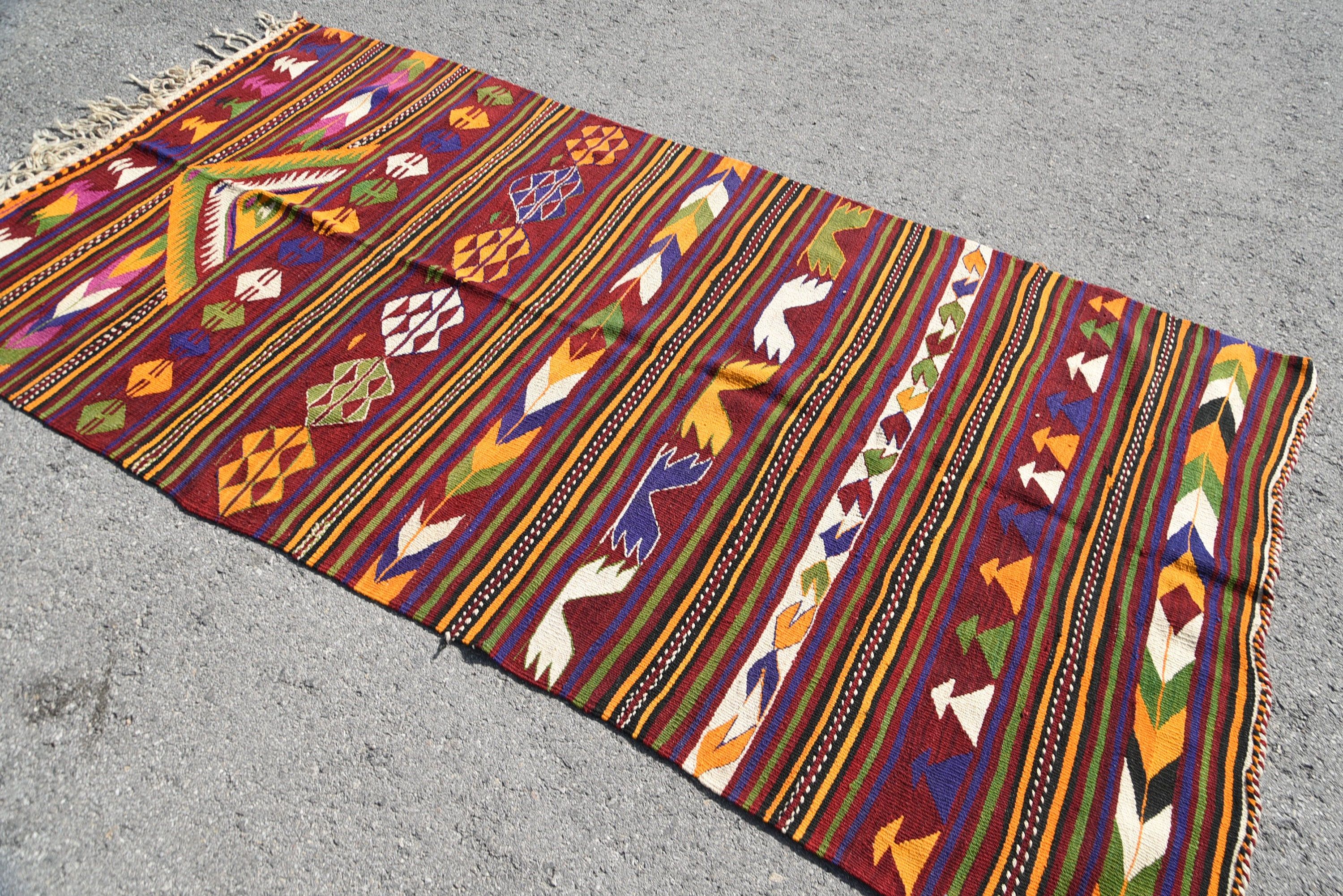 Kitchen Rug, Rugs for Living Room, Floor Rug, Vintage Rug, Kilim, Nomadic Rug, Antique Rugs, Turkish Rug, Bedroom Rug, 4.3x8.6 ft Area Rug
