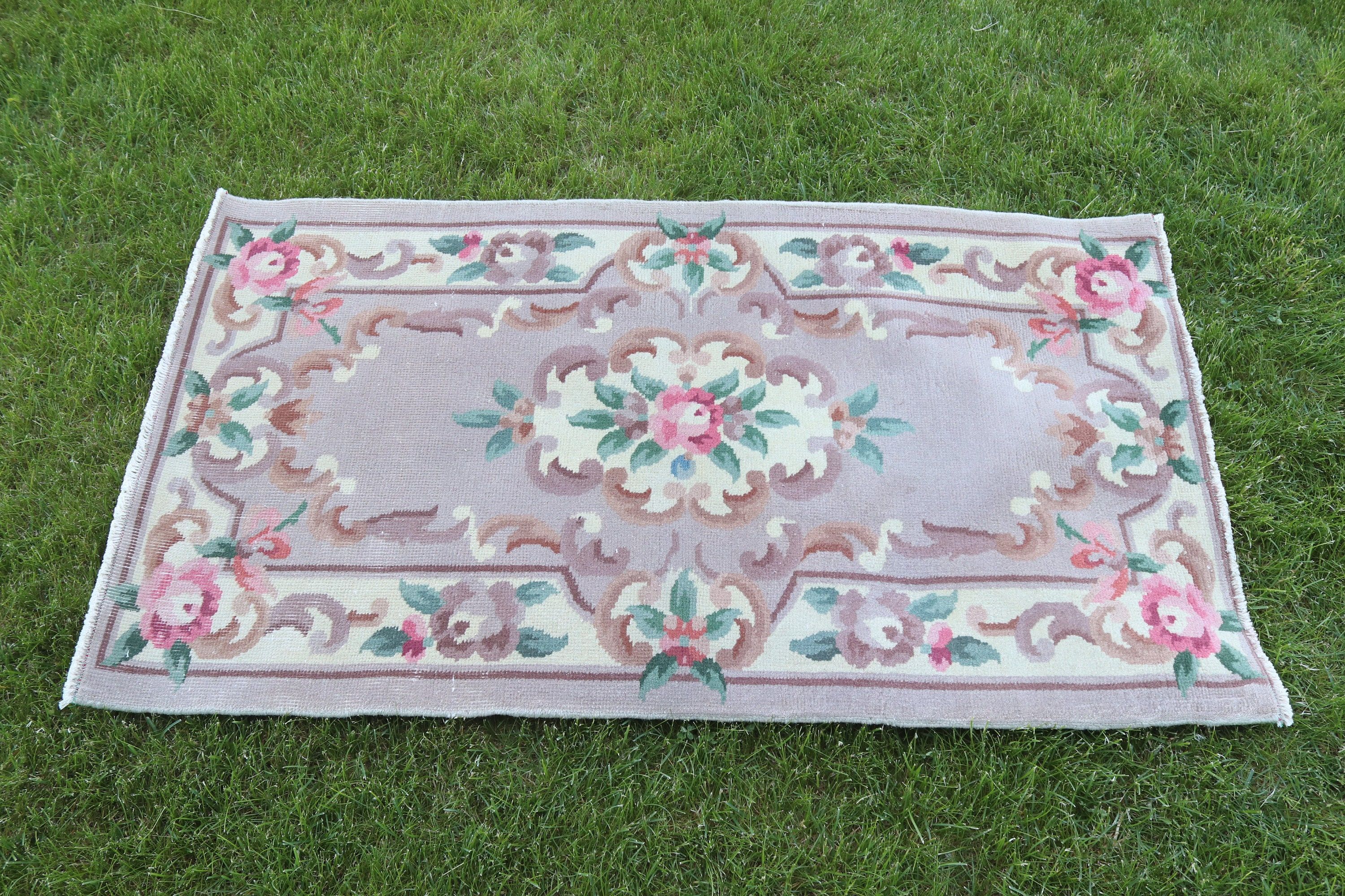 Kahverengi Fas Halısı, Lüks Halı, Oryantal Halılar, Vintage Halılar, Araba Paspas Halısı, 1.2x4 ft Küçük Halı, Küçük Boho Halısı, Türk Halısı