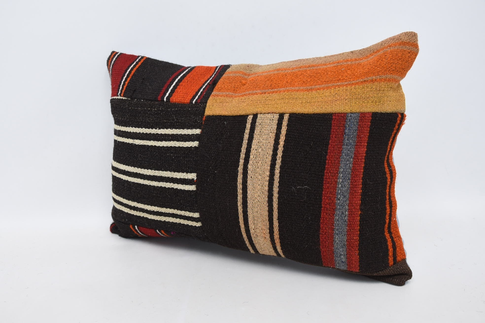 Neutral Throw Pillow Case, Vintage Kilim Pillow Pillow Sham, Kilim Cushion Sham, Turkish Pillow, Home Decor Pillow, 16"x24" Brown Pillow