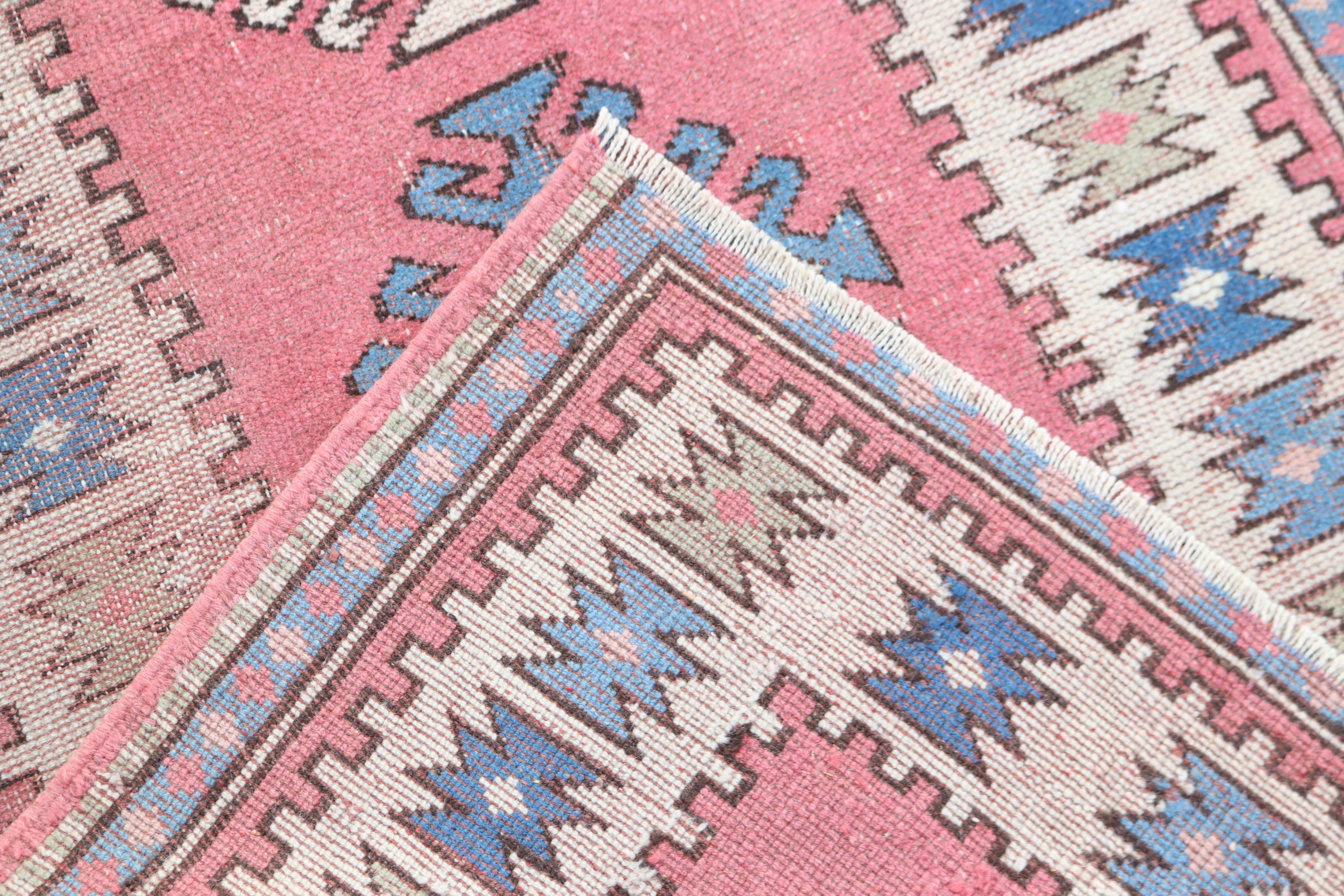 Modern Rugs, Vintage Rugs, Statement Rug, Turkey Rug, 3x9 ft Runner Rugs, Beni Ourain Runner Rugs, Turkish Rugs, Pink Home Decor Rugs