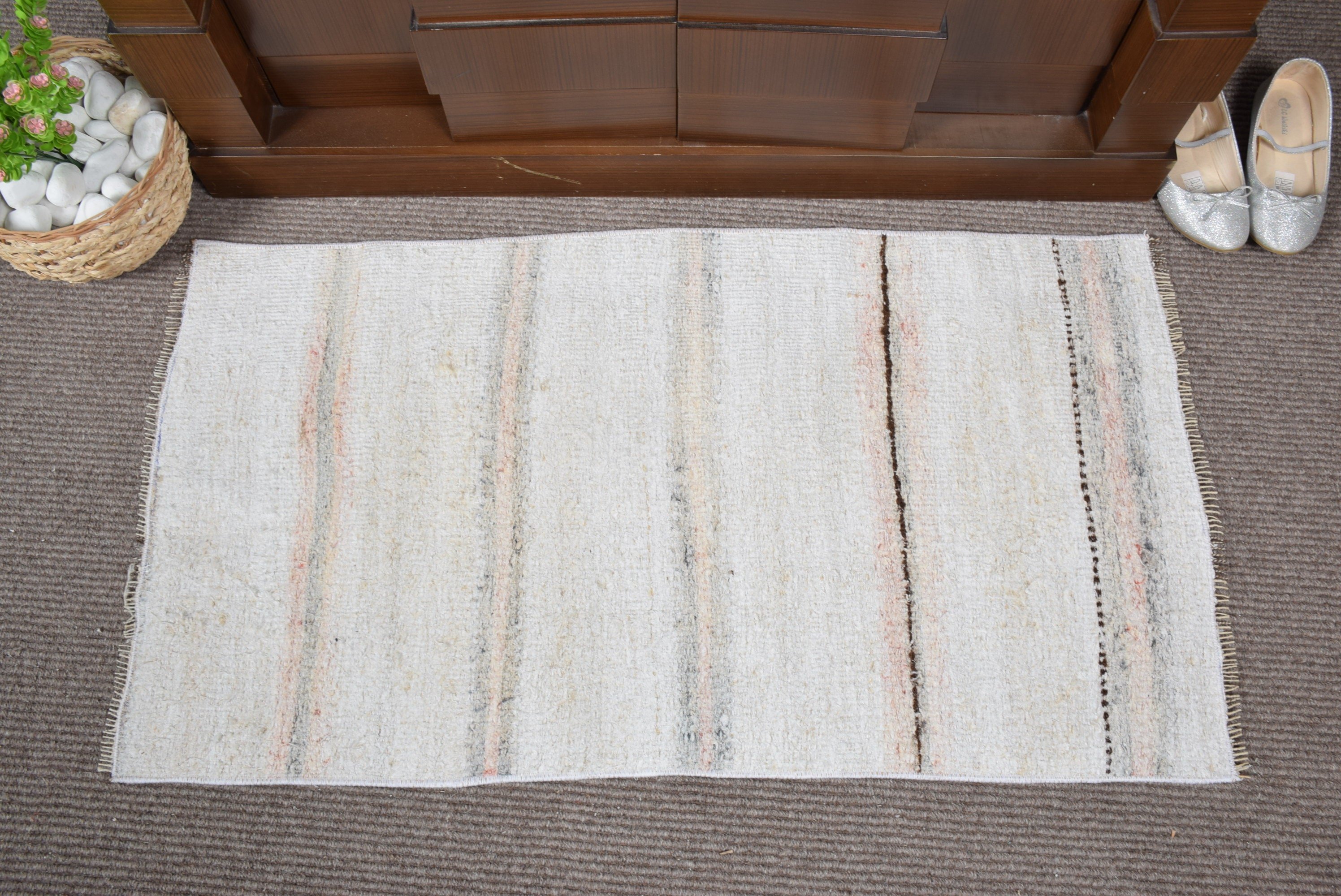 Kitchen Rug, Oushak Rugs, 1.8x3.3 ft Small Rug, Vintage Rugs, Turkish Rug, Home Decor Rug, Bath Rug, Beige Antique Rug, Rugs for Kitchen