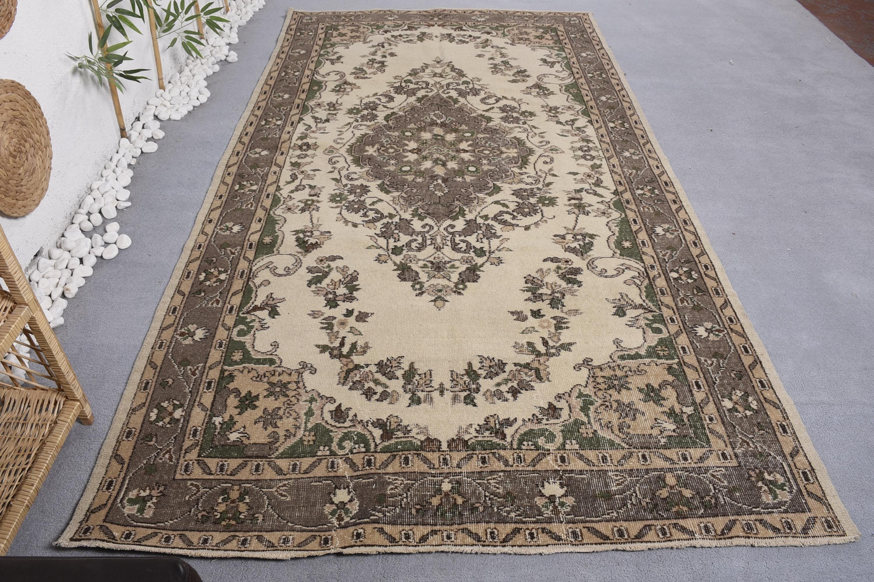 Yatak Odası Halısı, 5.3x9.9 ft Büyük Halı, Vintage Halı, Lüks Halılar, Yemek Odası Halıları, Ofis Halısı, Türk Halısı, Bej El Dokuma Halısı, Anadolu Halıları