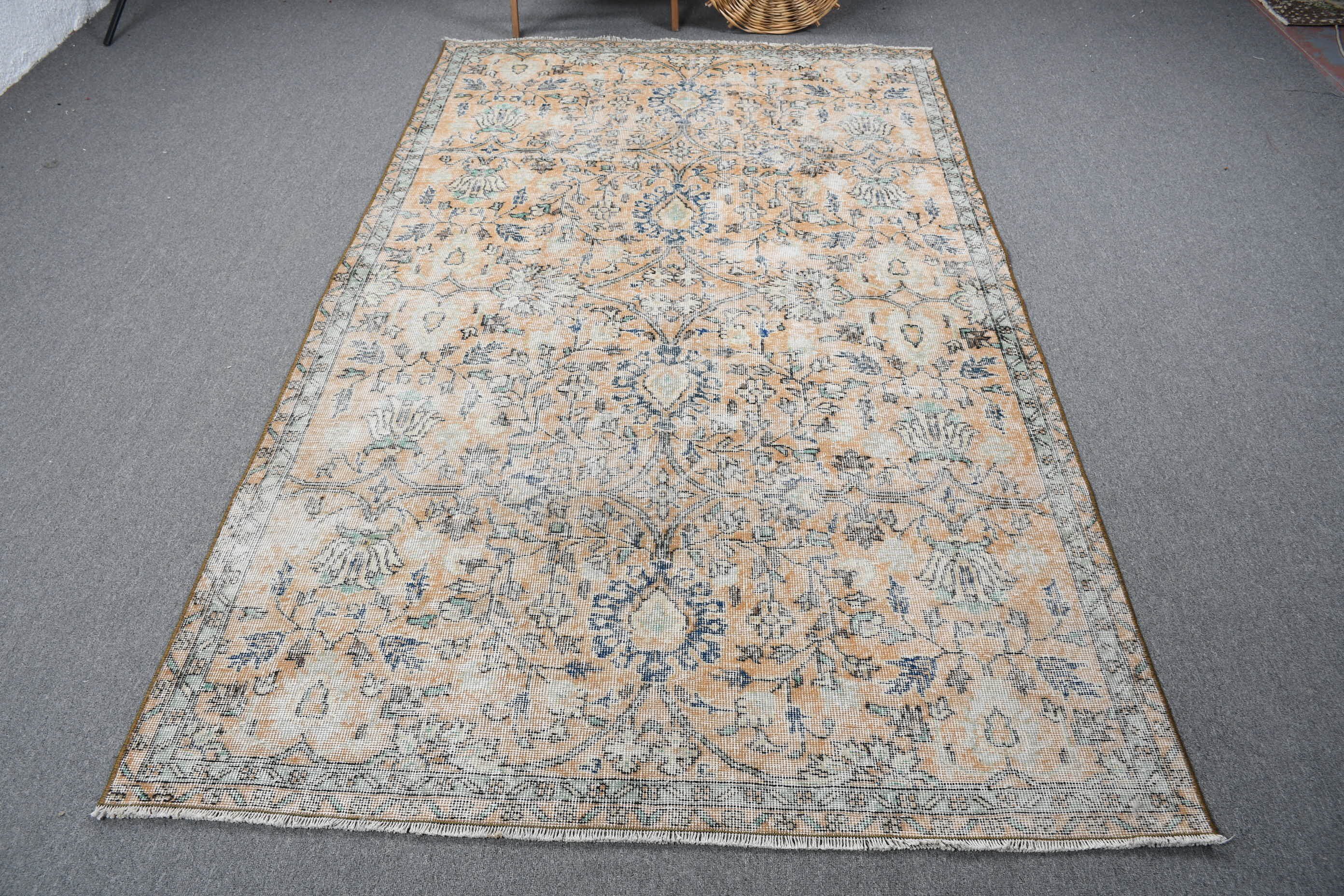 Yatak Odası Halıları, Türk Halıları, Fas Halıları, 4,9x8,4 ft Büyük Halılar, Vintage Halı, Turuncu Yatak Odası Halısı, Mutfak Halıları, Oturma Odası Halısı