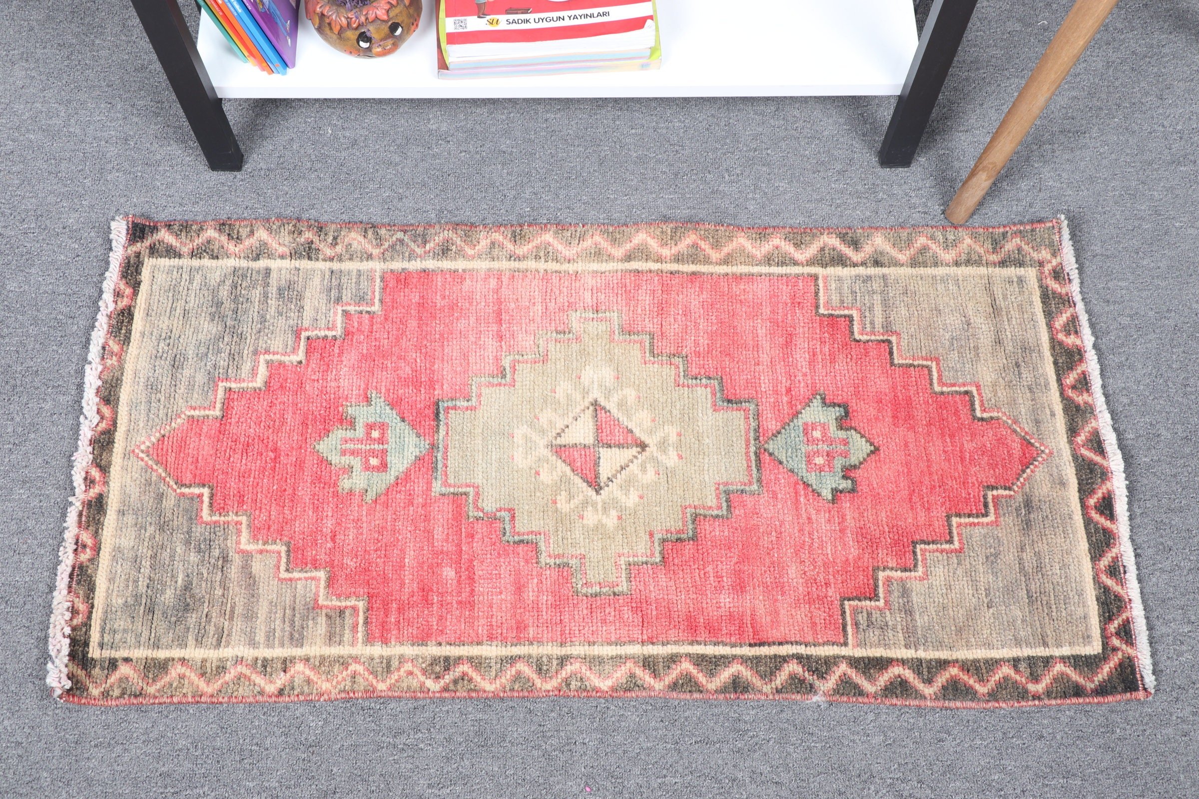 Bedroom Rugs, Wool Rug, Red Oriental Rug, Vintage Rugs, Turkish Rug, Bath Rugs, Rugs for Car Mat, 1.5x3.1 ft Small Rug, Kitchen Rug