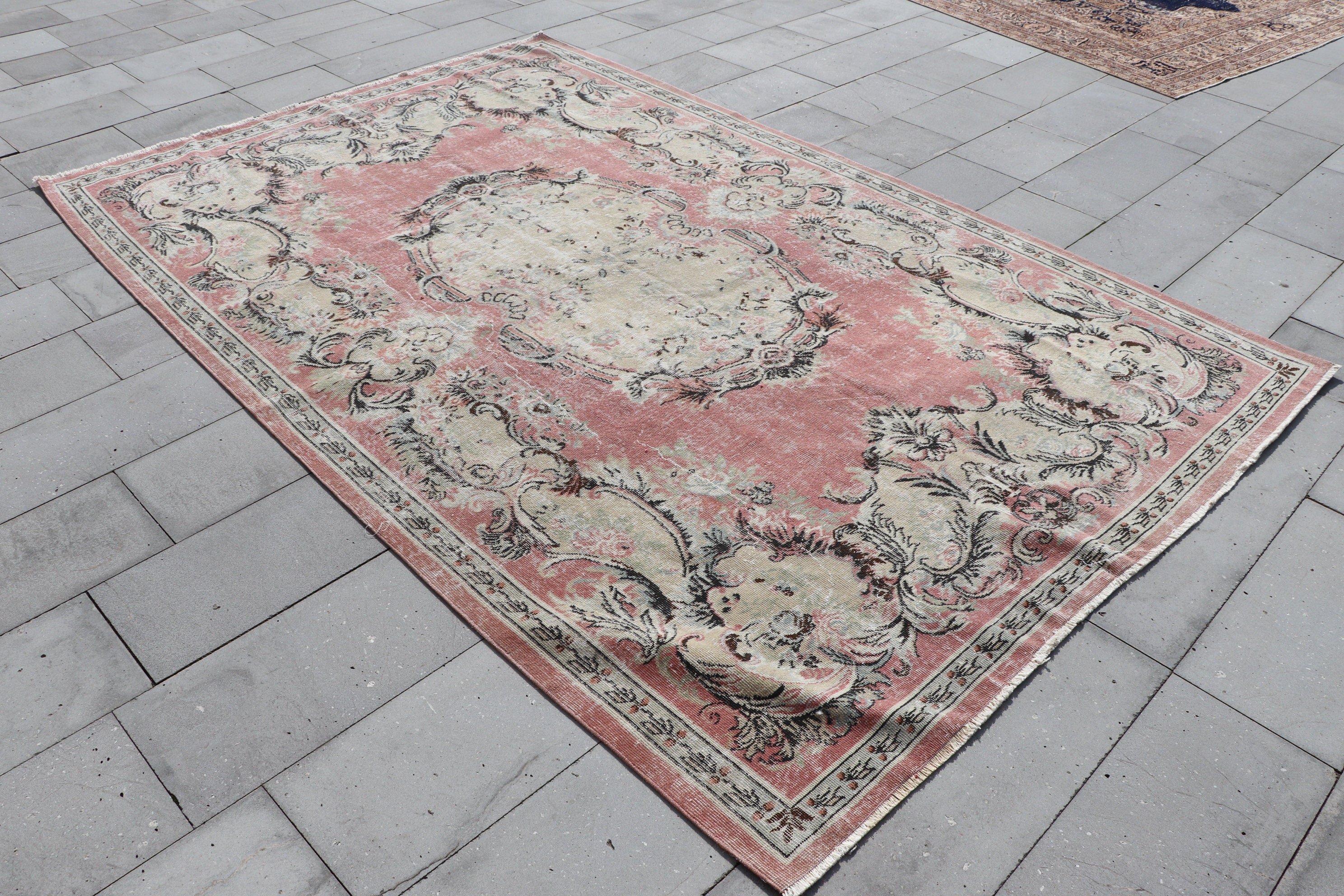 Living Room Rugs, Kitchen Rug, Vintage Rug, Bedroom Rug, Oriental Rug, Aztec Rugs, Red Moroccan Rug, 6.6x10.2 ft Large Rug, Turkish Rug