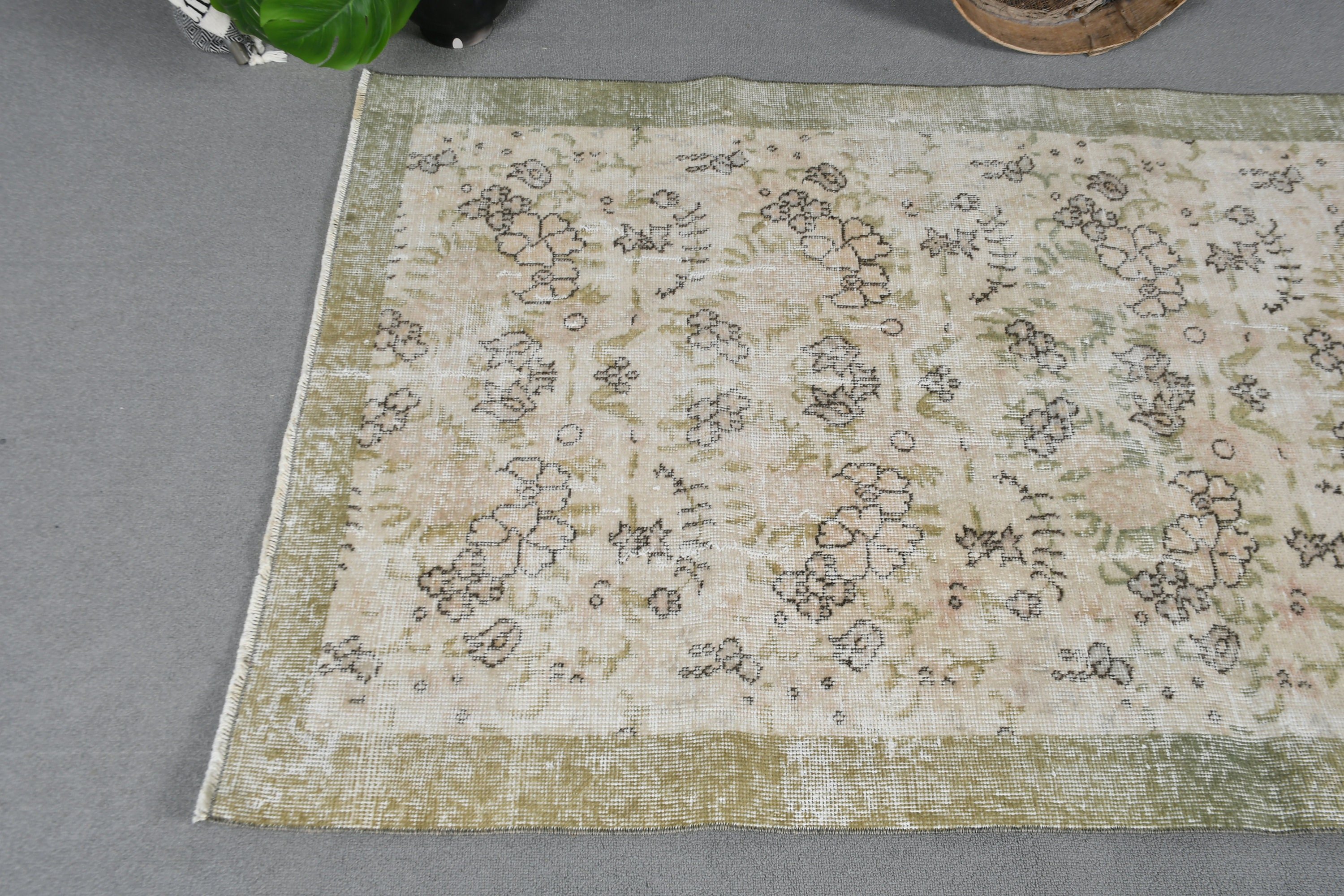 Entry Rug, Rugs for Bedroom, Bedroom Rugs, 3.6x6.4 ft Accent Rugs, Anatolian Rug, Vintage Rugs, Turkish Rug, Beige Wool Rug