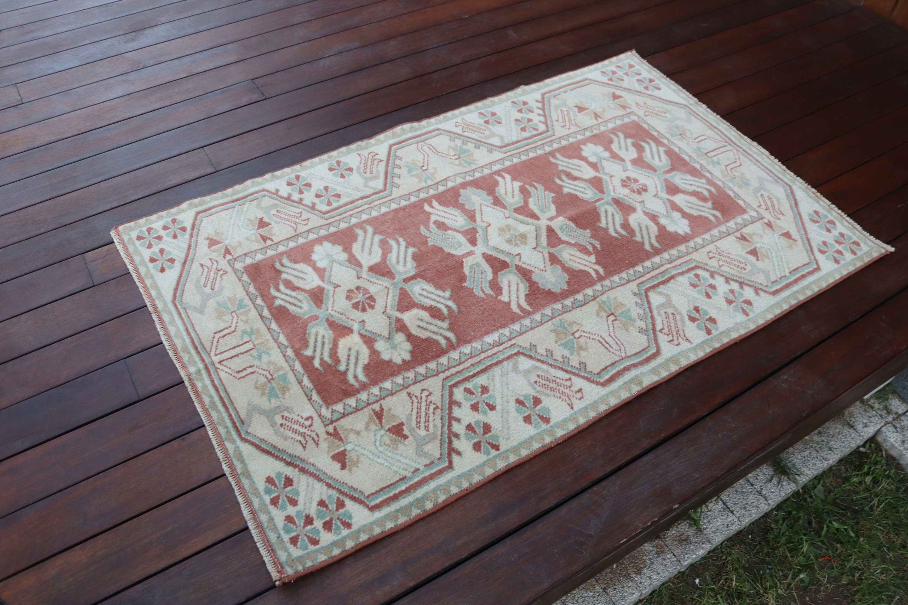 Küçük Alan Halısı, Lüks Halılar, Ev Dekorasyonu Halısı, Mutfak Halısı, Türk Halısı, Bej Oryantal Halısı, 2,6x4,1 ft Küçük Halılar, Vintage Halılar, Çocuk Halısı