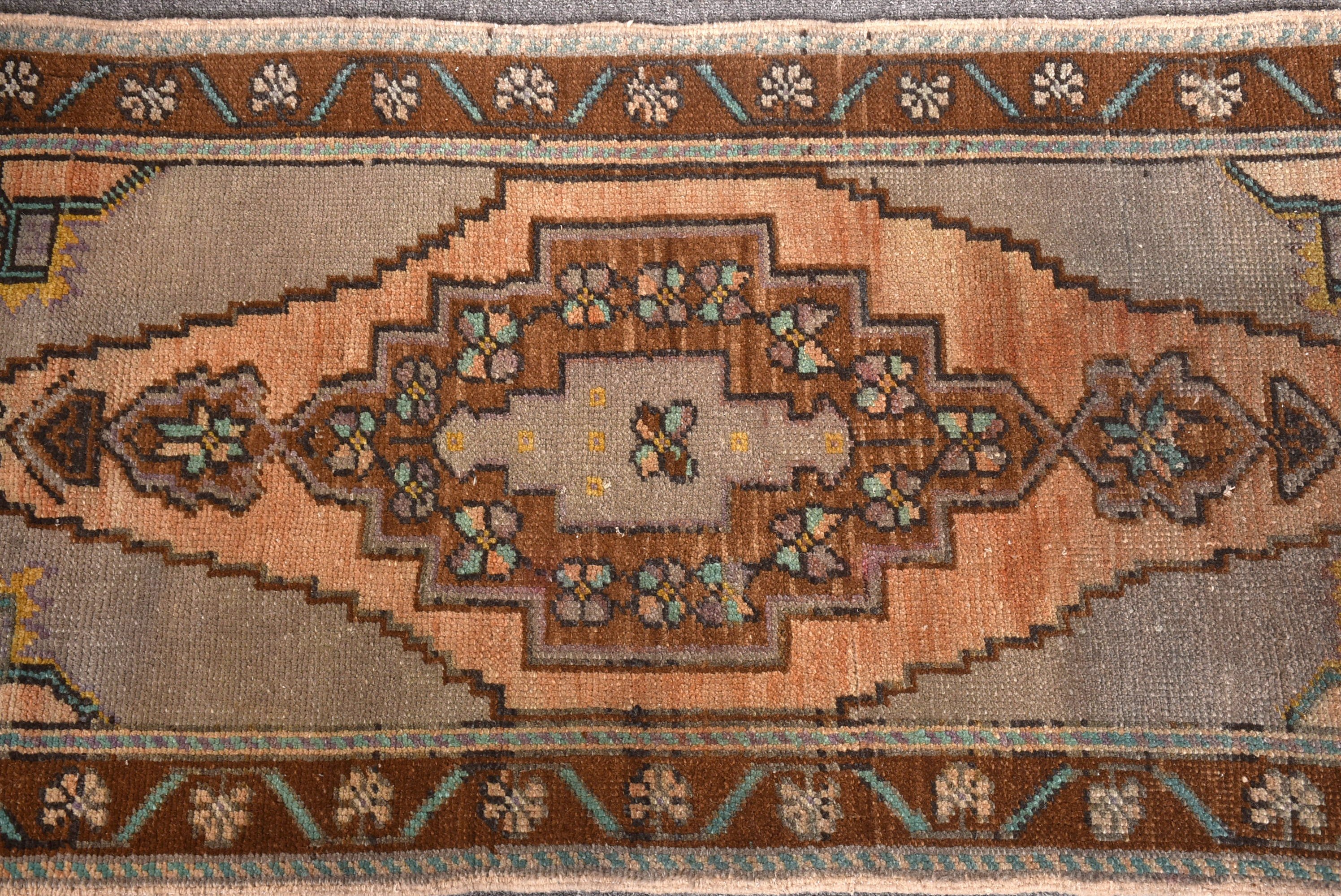 1.7x4 ft Small Rug, Vintage Rug, Kitchen Rugs, Turkish Rug, Brown Statement Rug, Bedroom Rug, Entry Rugs, Boho Rug, Rugs for Small Area