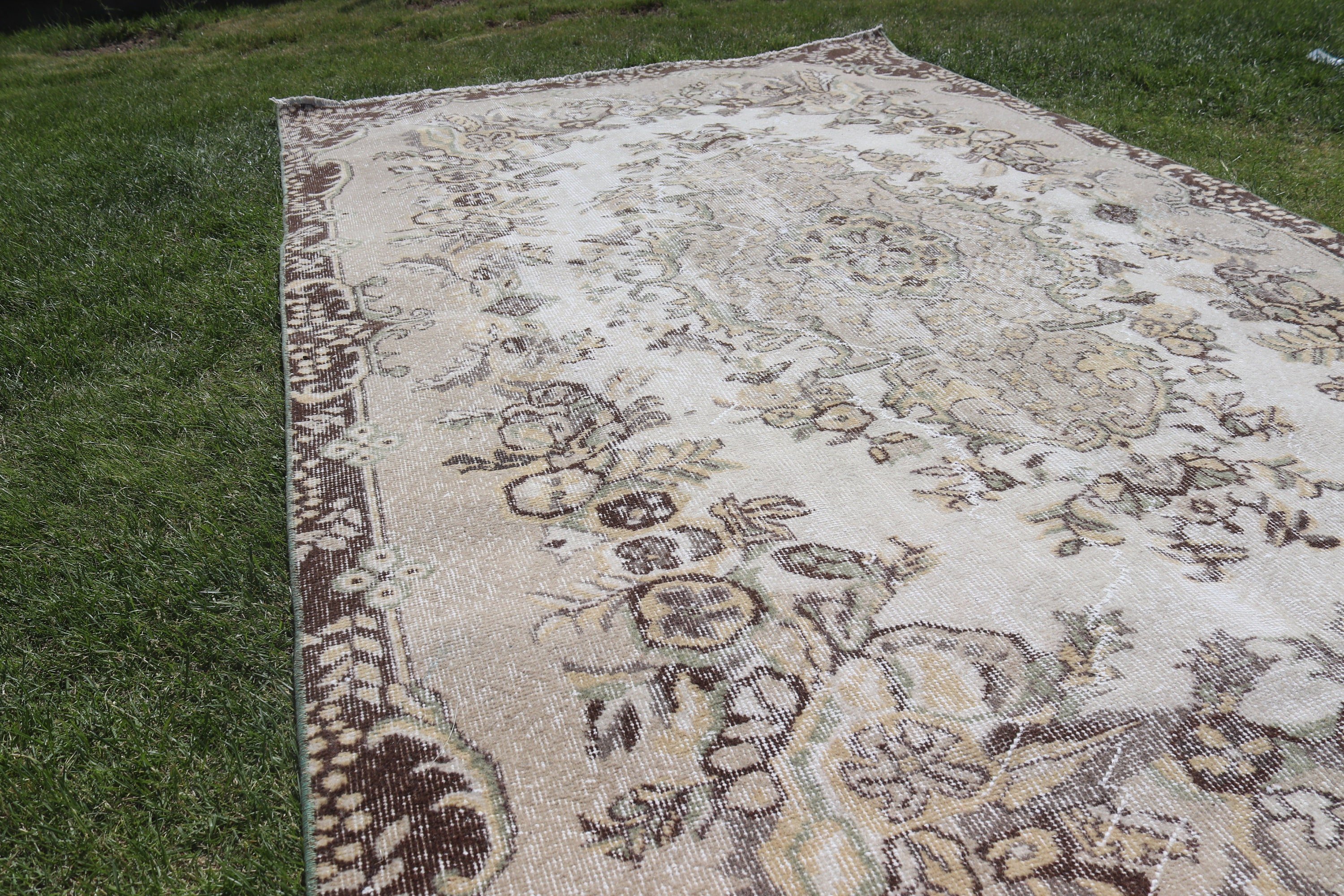 Antika Halılar, Vintage Halılar, Ev Dekorasyonu Halısı, Kahverengi El Dokuma Halılar, Yemek Odası Halıları, 5.3x9.4 ft Büyük Halı, Türk Halısı, Büyük Boho Halısı