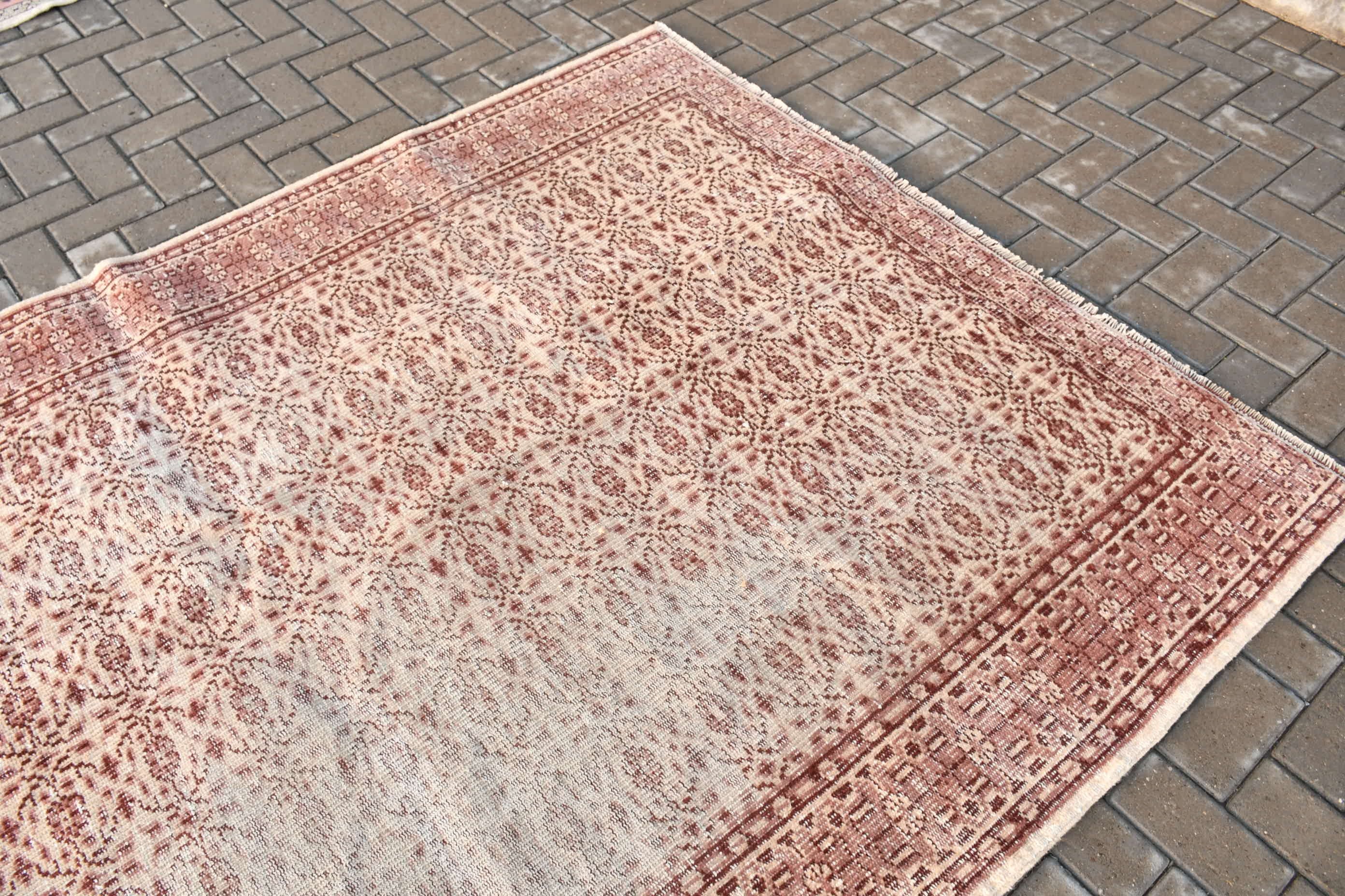 Moroccan Rugs, Handwoven Rug, Cool Rug, Vintage Rug, Brown Bedroom Rug, Dining Room Rugs, 5.6x8.7 ft Large Rug, Turkish Rug, Rugs for Salon