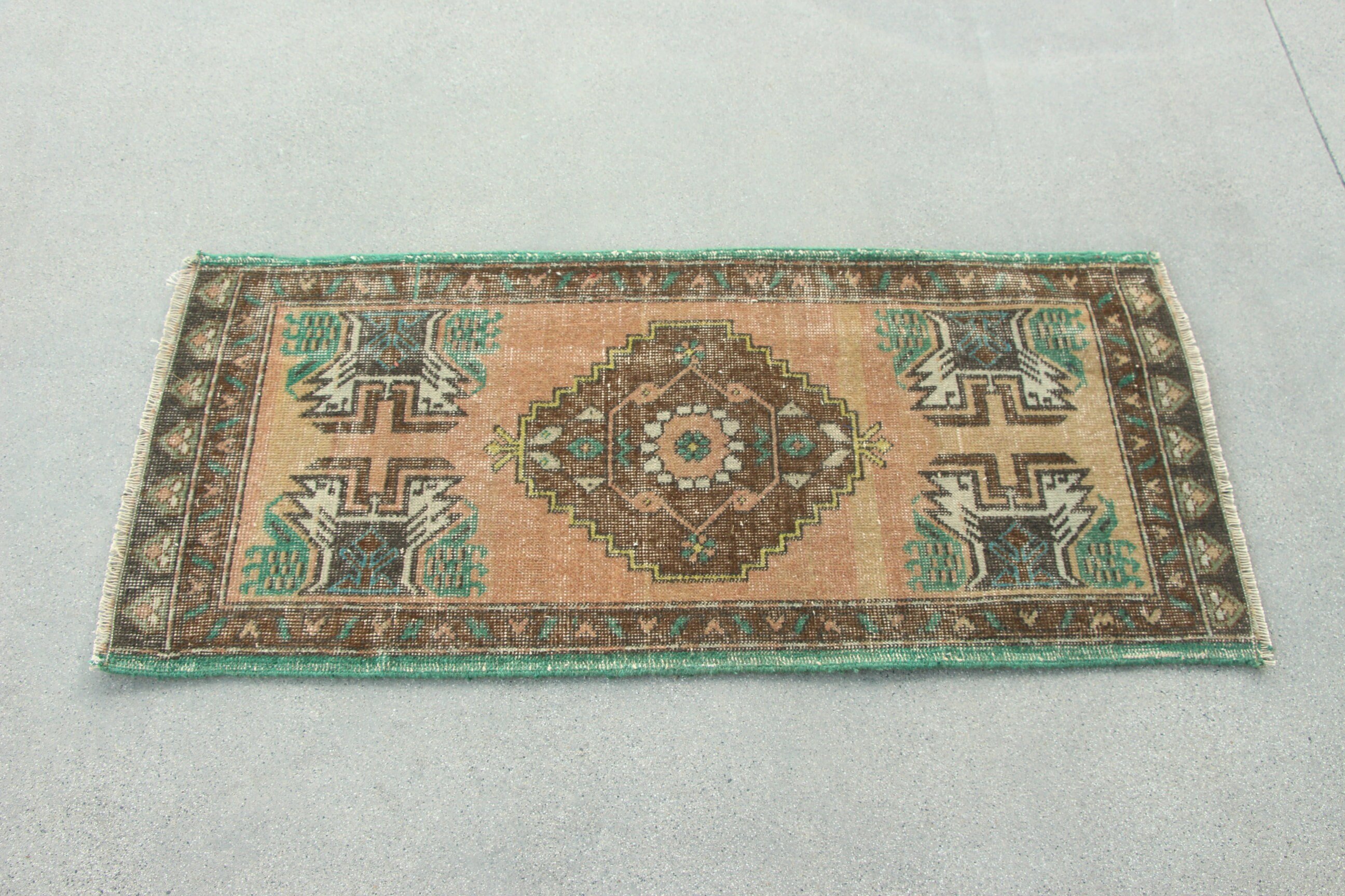 1.6x3.5 ft Küçük Halılar, Ev Dekorasyonu Halısı, Çocuk Halısı, Boho Halısı, Türk Halıları, Vintage Halılar, Küçük Alan Halısı, Oushak Halıları, Kahverengi Yatak Odası Halıları