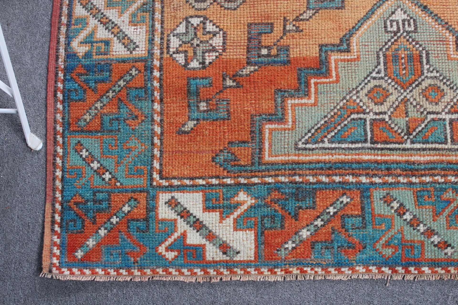 Rugs for Indoor, Orange Moroccan Rug, Wool Rug, Kitchen Rug, 4.2x6 ft Area Rug, Turkish Rug, Dining Room Rug, Vintage Rug