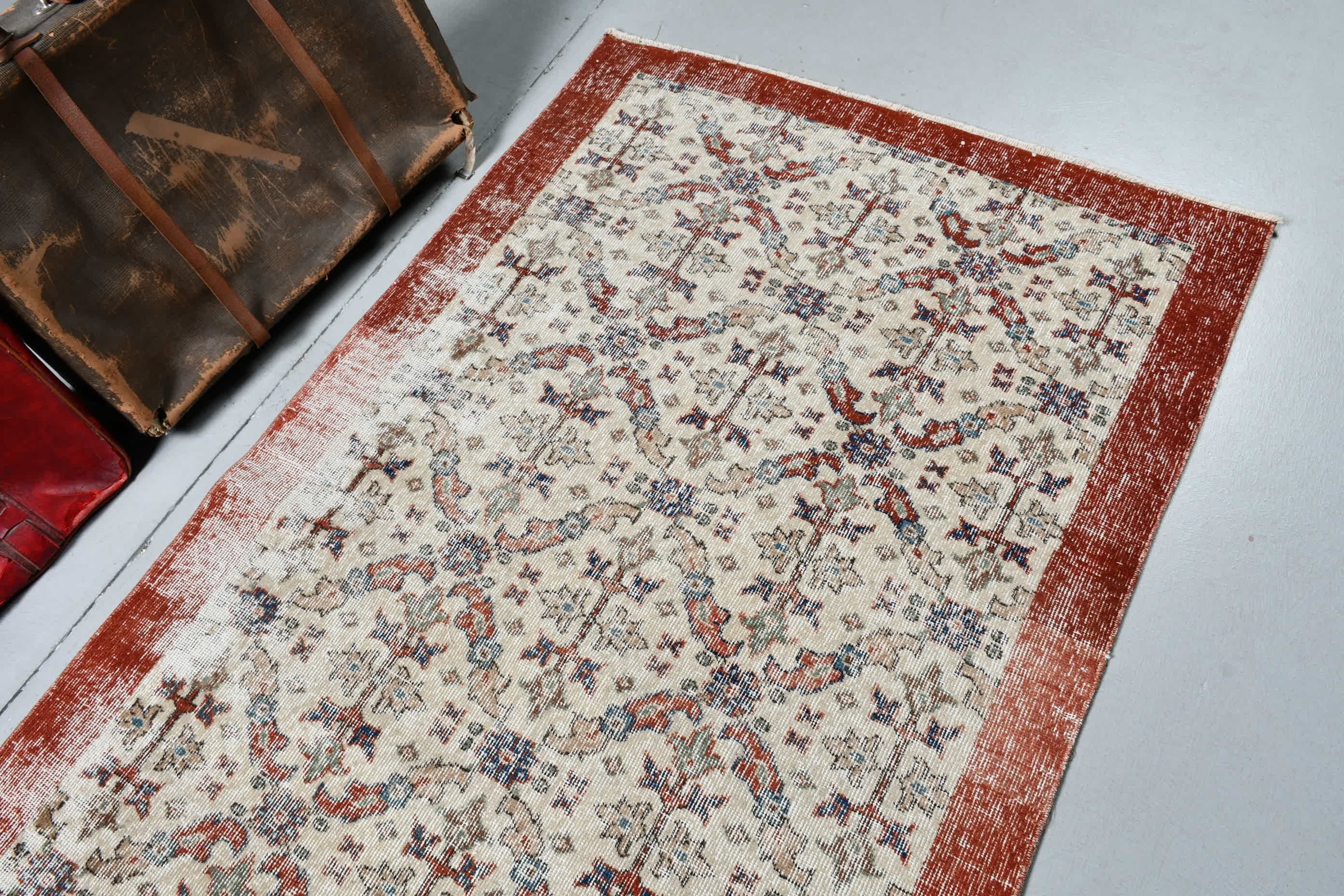 Entry Rugs, Moroccan Rugs, Kitchen Rugs, Antique Rugs, 3.6x6.6 ft Accent Rugs, Beige Antique Rugs, Turkish Rug, Flatweave Rug, Vintage Rugs