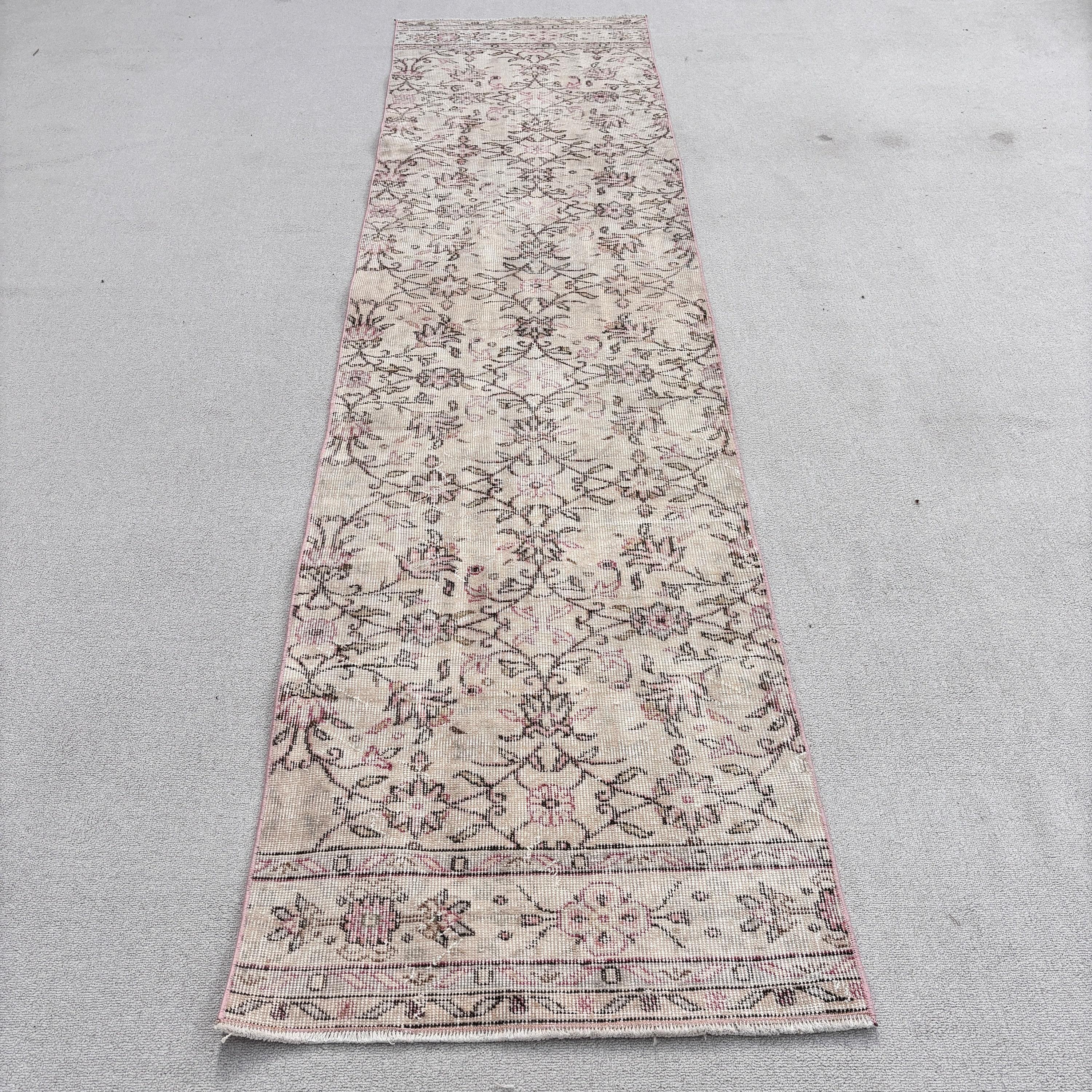 Long Runner Rugs, Oriental Rugs, Turkish Rug, Vintage Rugs, Bedroom Rugs, 2.6x10.1 ft Runner Rug, Rainbow Anatolian Rugs, Decorative Rugs