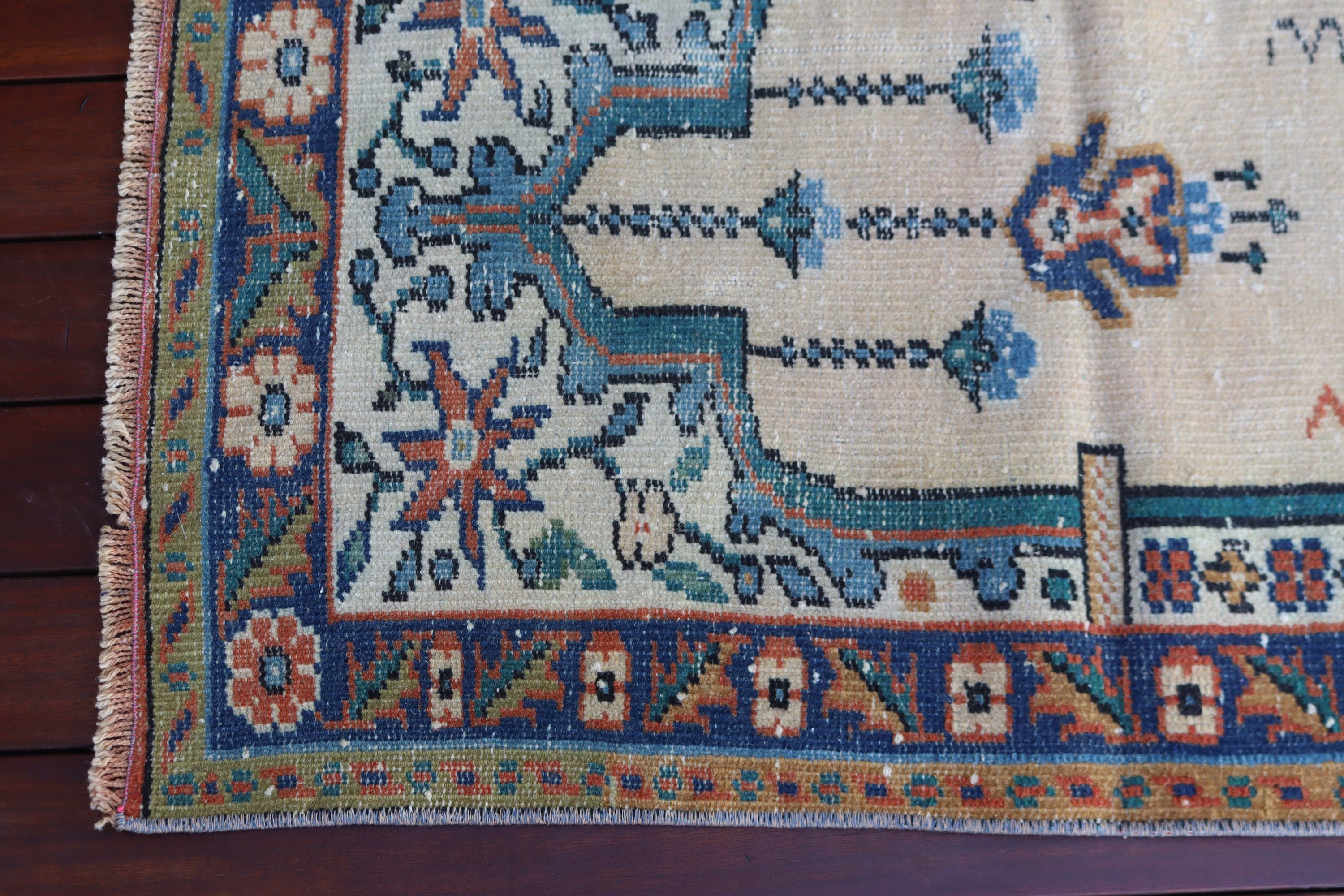 Vintage Halı, Bej Geometrik Halılar, Küçük Alan Halısı, Antika Halı, Banyo Halısı, Boho Halıları, 2.1x3.3 ft Küçük Halılar, Türk Halıları, Anadolu Halısı