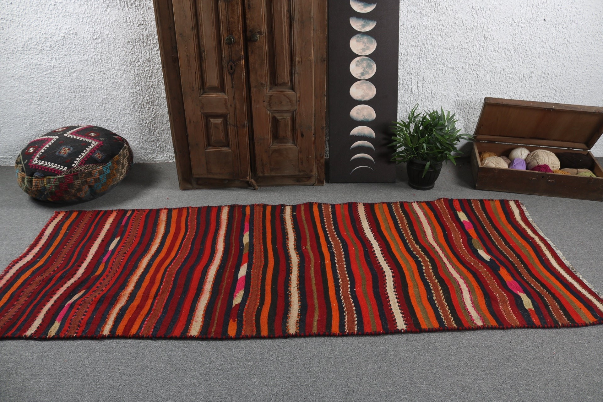 Boho Halı, Vintage Halı, Türk Halısı, Lüks Halı, Beni Ourain Runner Halıları, 3.2x8.5 ft Runner Halısı, Geometrik Halı, Mor Oryantal Halılar