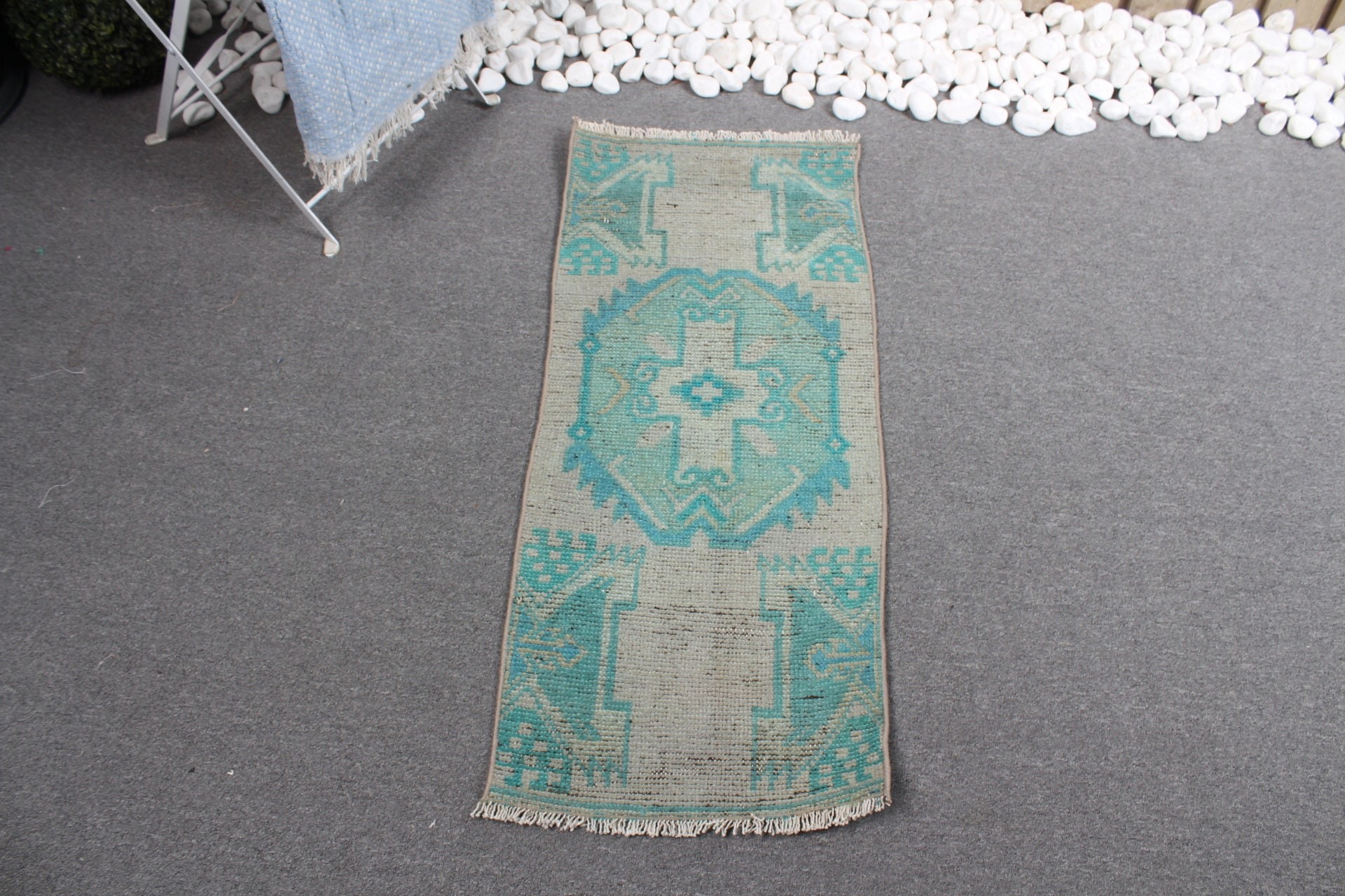 Bathroom Rug, Rugs for Door Mat, Cool Rug, Green Floor Rugs, Nursery Rug, Turkish Rug, Vintage Rug, Oushak Rug, 1.4x3.3 ft Small Rug