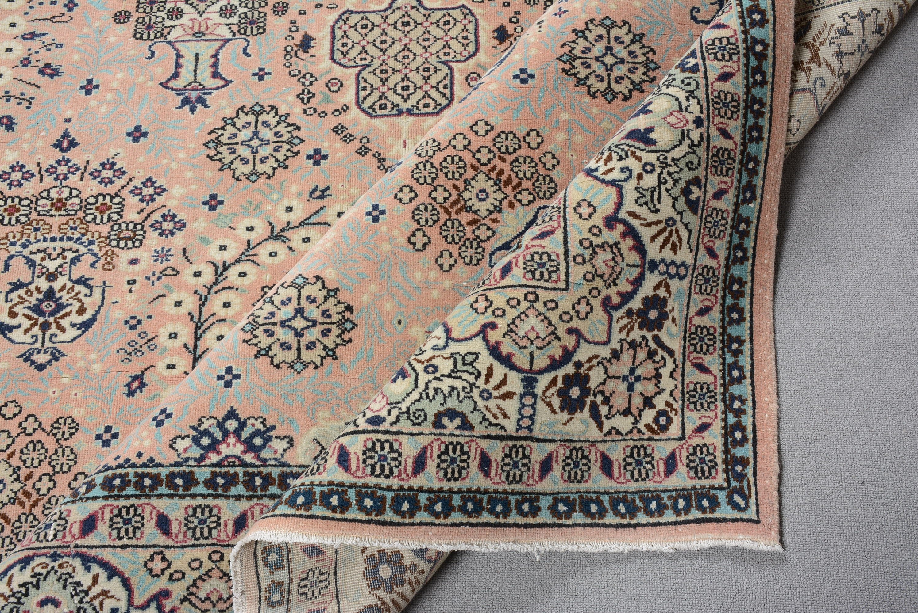 Vintage Halı, Türk Halısı, Yemek Odası Halıları, Salon Halıları, Antika Halı, 6.8x9.6 ft Büyük Halı, Oushak Halısı, Pembe Yer Halısı, Salon Halısı