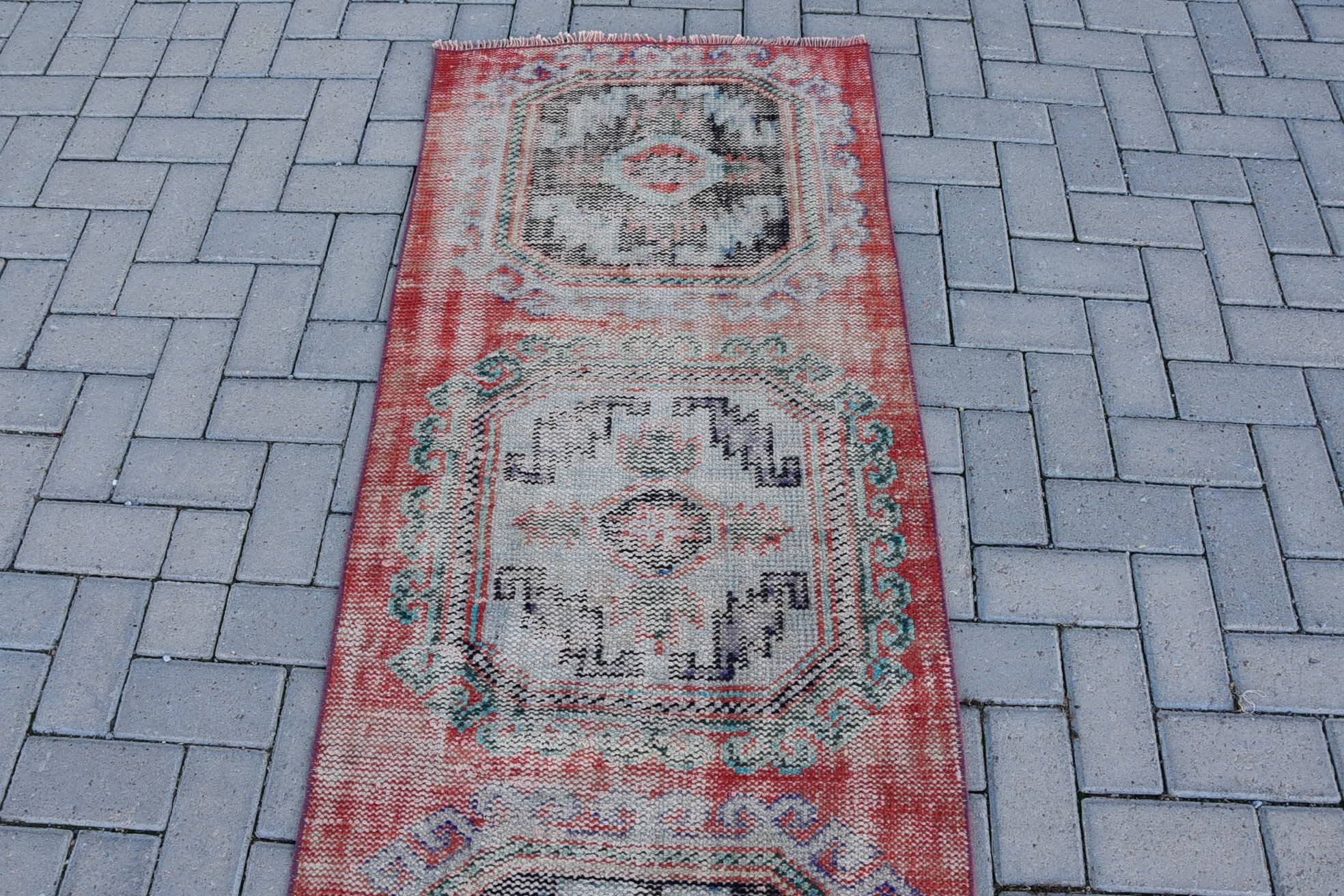 2.4x6 ft Runner Halı, Vintage Halı, Mutfak Halısı, Koridor Halısı, Türk Halısı, Retro Halı, Kabile Türk Halısı Halıları, Koridor Halıları, Oushak Halısı