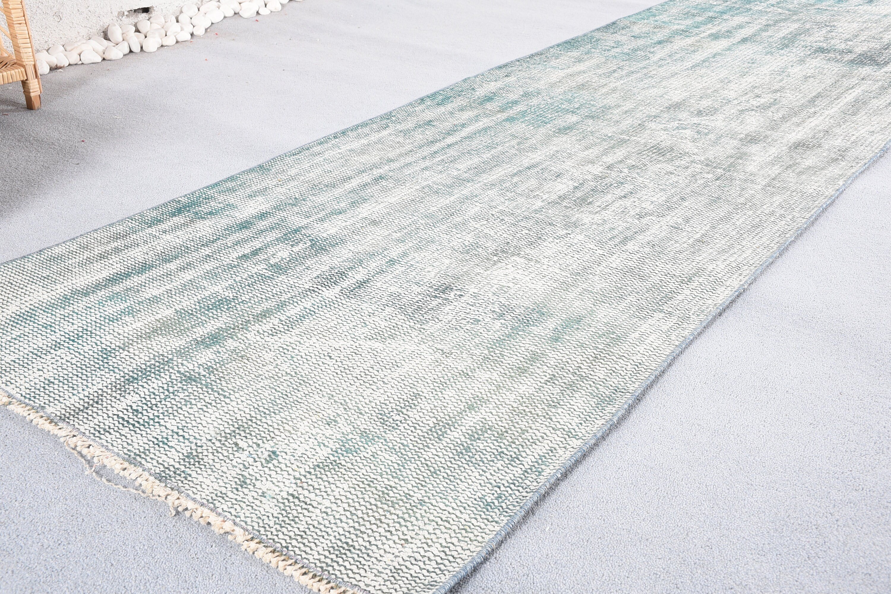 Green Bedroom Rug, Anatolian Rug, Rugs for Kitchen, Cool Rug, Turkish Rug, Vintage Rugs, 3x9.1 ft Runner Rug, Corridor Rug, Eclectic Rug