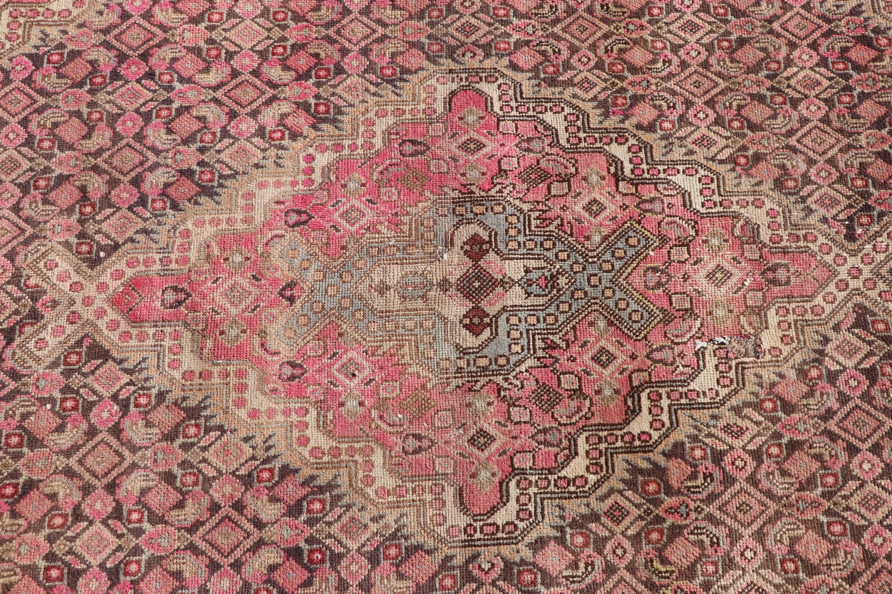 Antika Halı, Pembe Fas Halısı, Salon Halıları, Tasarımcı Halısı, Türk Halıları, 5.6x8.1 ft Büyük Halı, Fas Halısı, Oturma Odası Halısı, Vintage Halı