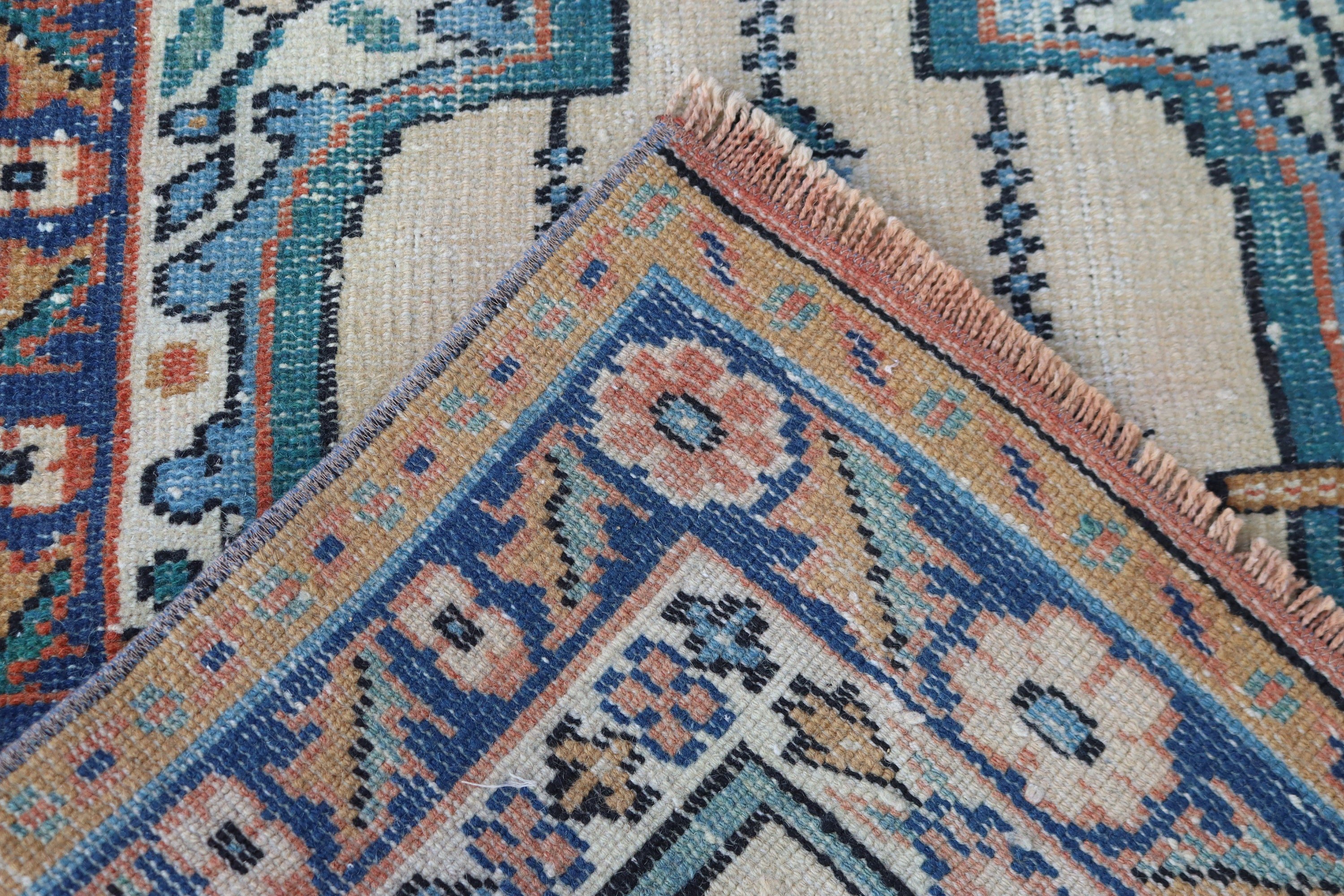 Vintage Rug, Beige Geometric Rugs, Small Area Rug, Antique Rug, Bathroom Rug, Boho Rugs, 2.1x3.3 ft Small Rugs, Turkish Rugs, Anatolian Rug