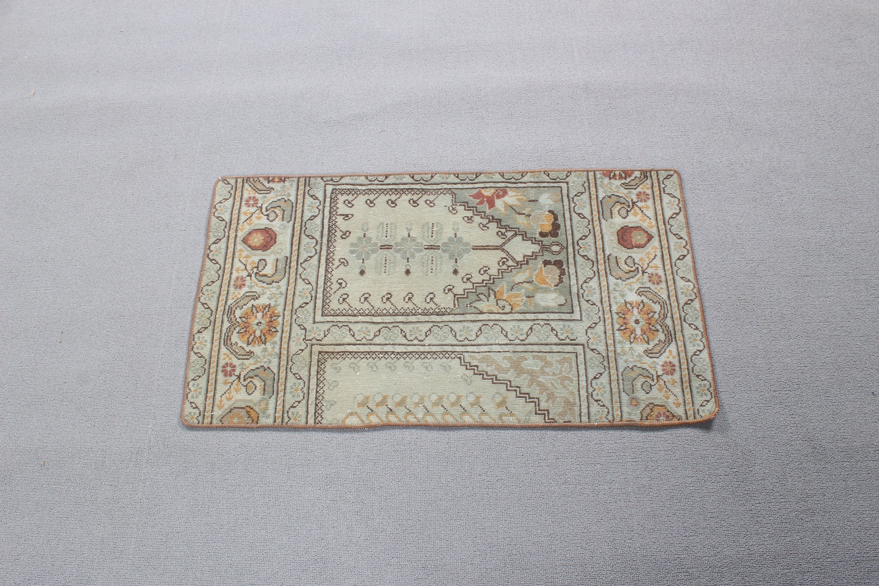 Türk Halısı, Küçük Alan Halısı, Organik Halı, Banyo Halıları, Yeşil Boho Halısı, Geometrik Halılar, Harika Halılar, 1.4x2.6 ft Küçük Halılar, Vintage Halı