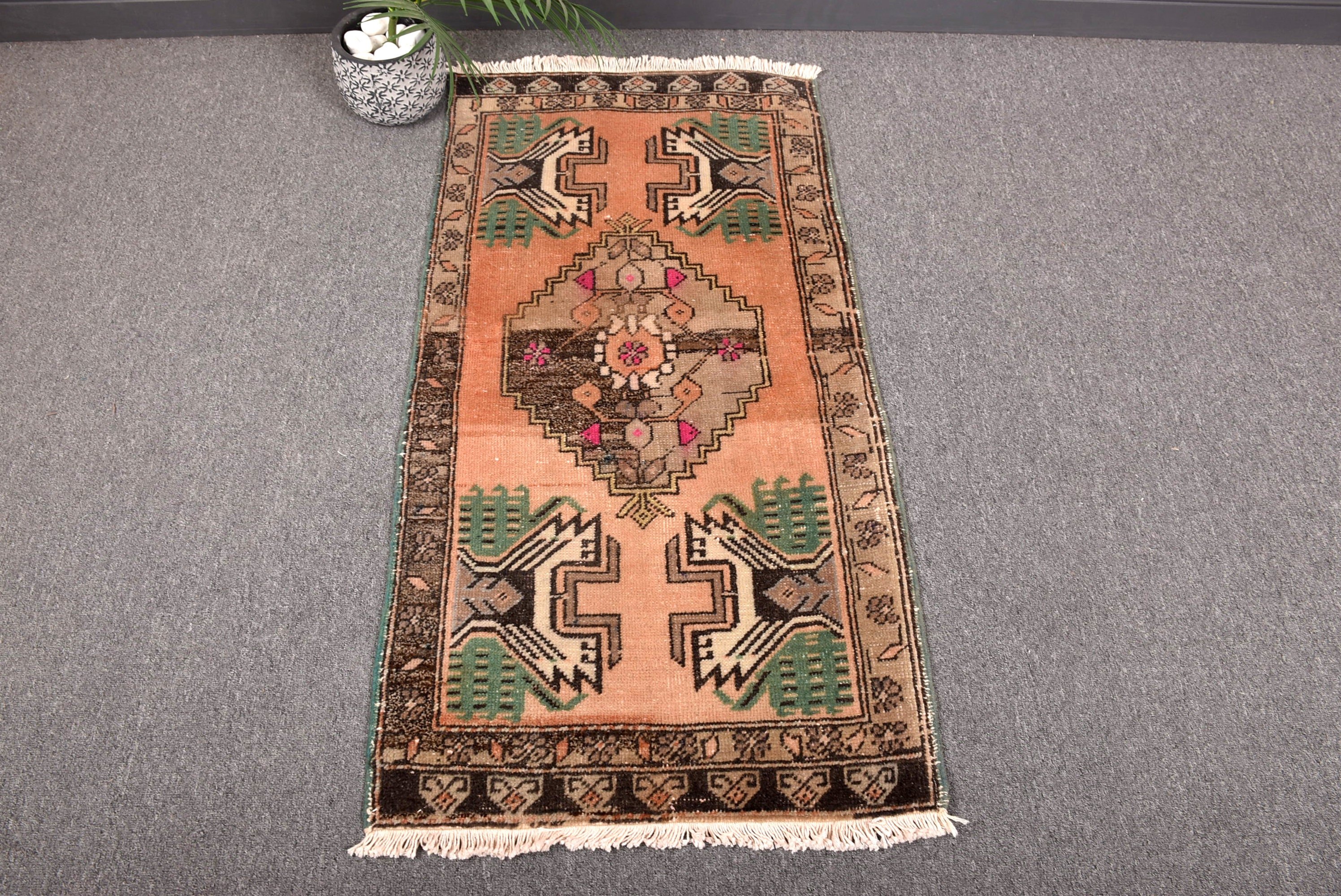 Türk Halısı, Pembe Ev Dekorasyonu Halıları, Boho Halıları, Havalı Halılar, Geometrik Halı, Banyo Halısı, Duvara Asılı Halılar, 1.9x3.7 ft Küçük Halı, Vintage Halı