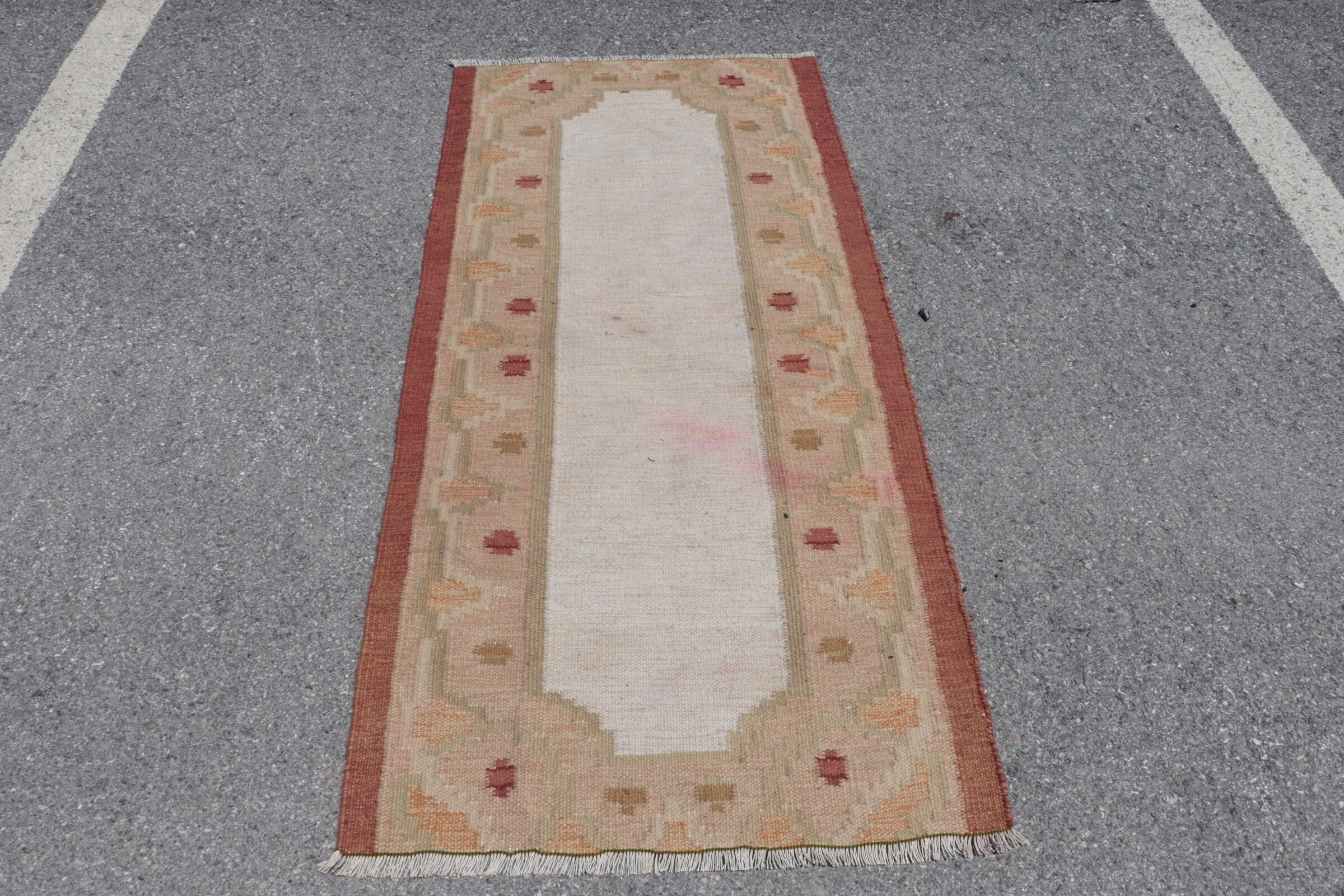 Rugs for Kitchen, Nursery Rug, Pale Rug, Turkish Rugs, 2.7x5.7 ft Accent Rugs, Red Bedroom Rug, Cool Rug, Vintage Rugs