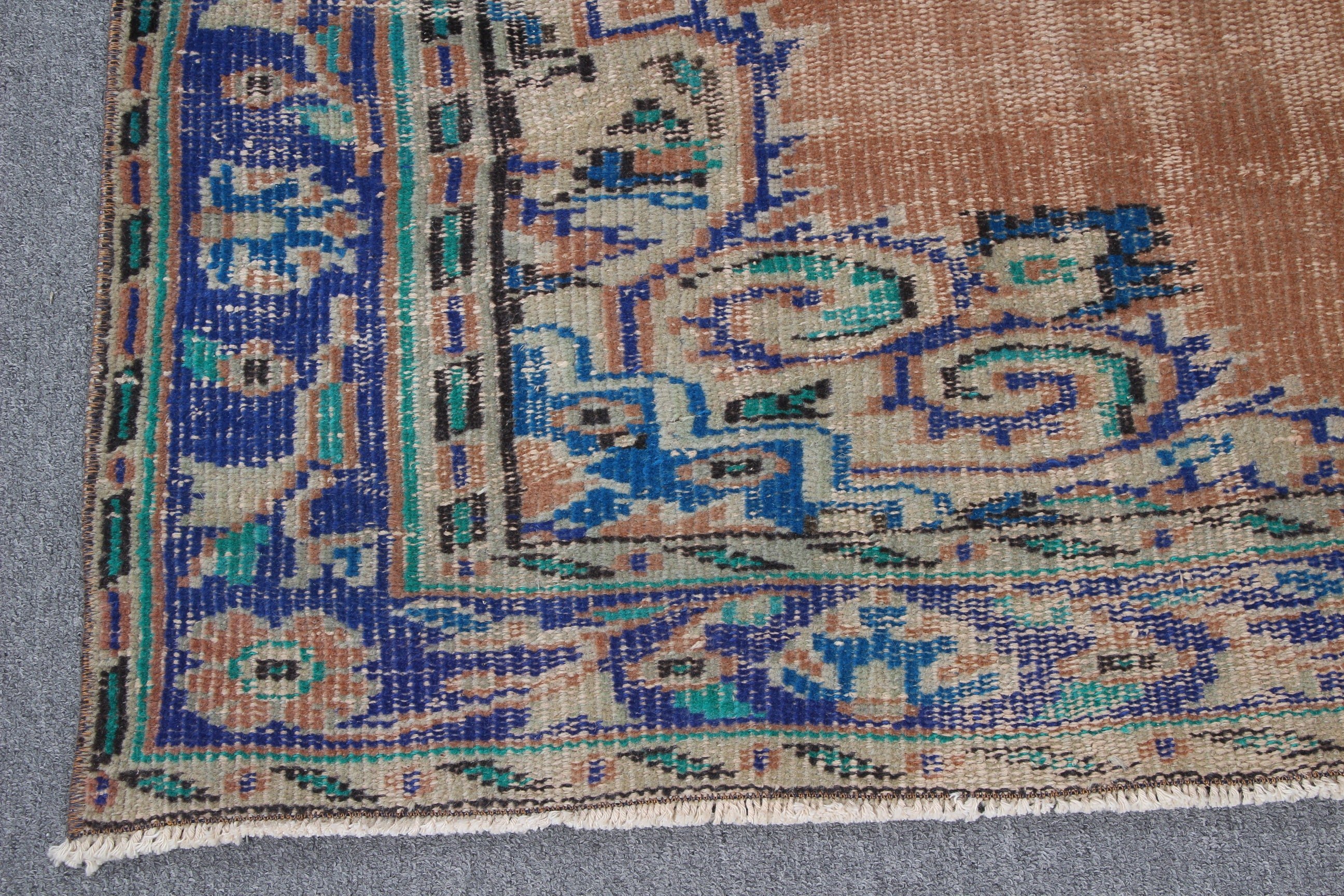 Lüks Halı, Kahverengi Soğuk Halı, 5,1x7,3 ft Alan Halıları, Boho Bölgesi Halıları, Oushak Bölge Halıları, Türk Halıları, Yün Halı, Vintage Halılar