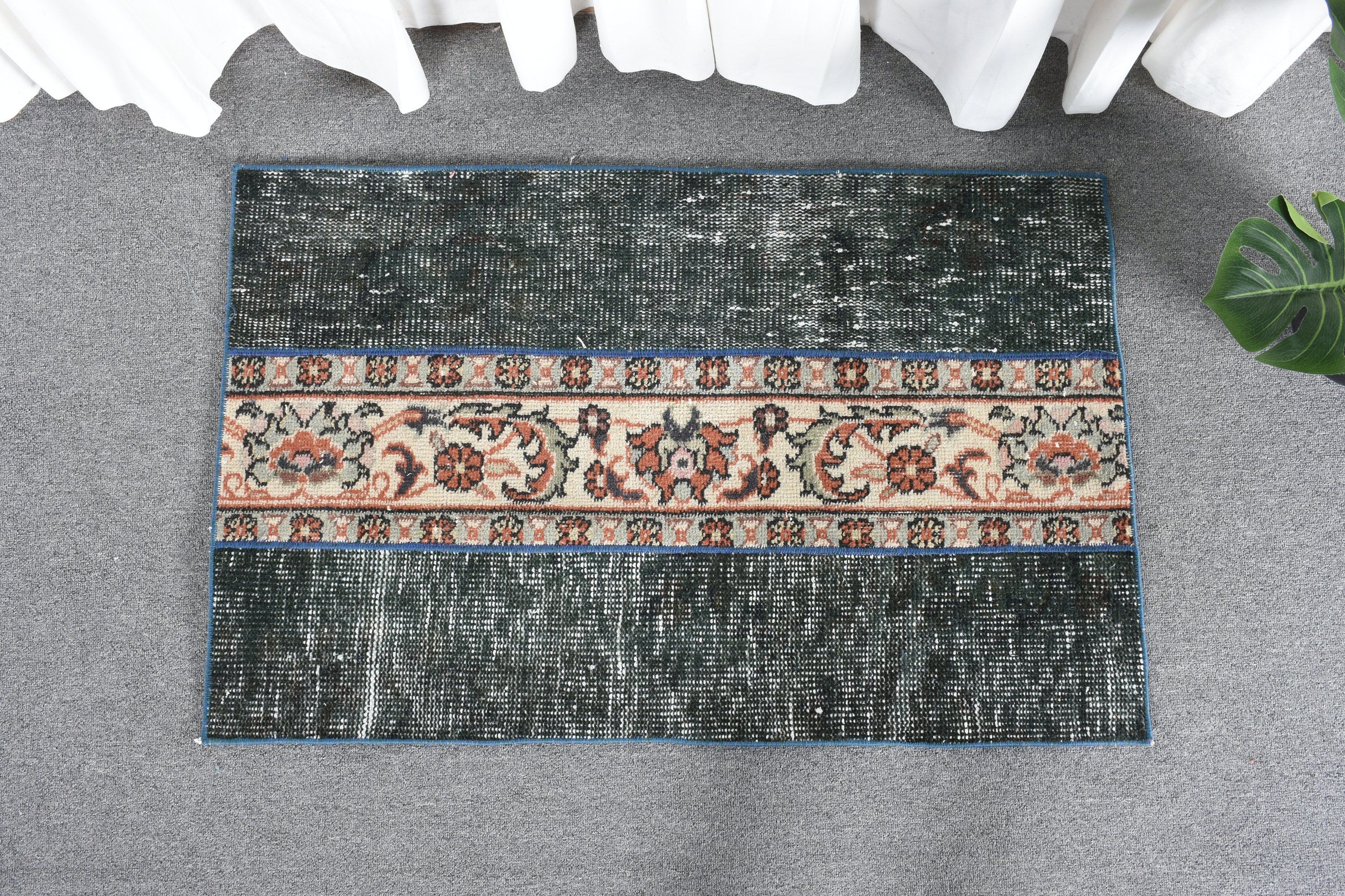 Vintage Rug, Blue Floor Rug, Turkish Rugs, Old Rug, Antique Rug, 2.1x3.3 ft Small Rugs, Bathroom Rugs, Wool Rugs, Nursery Rug, Abstract Rug