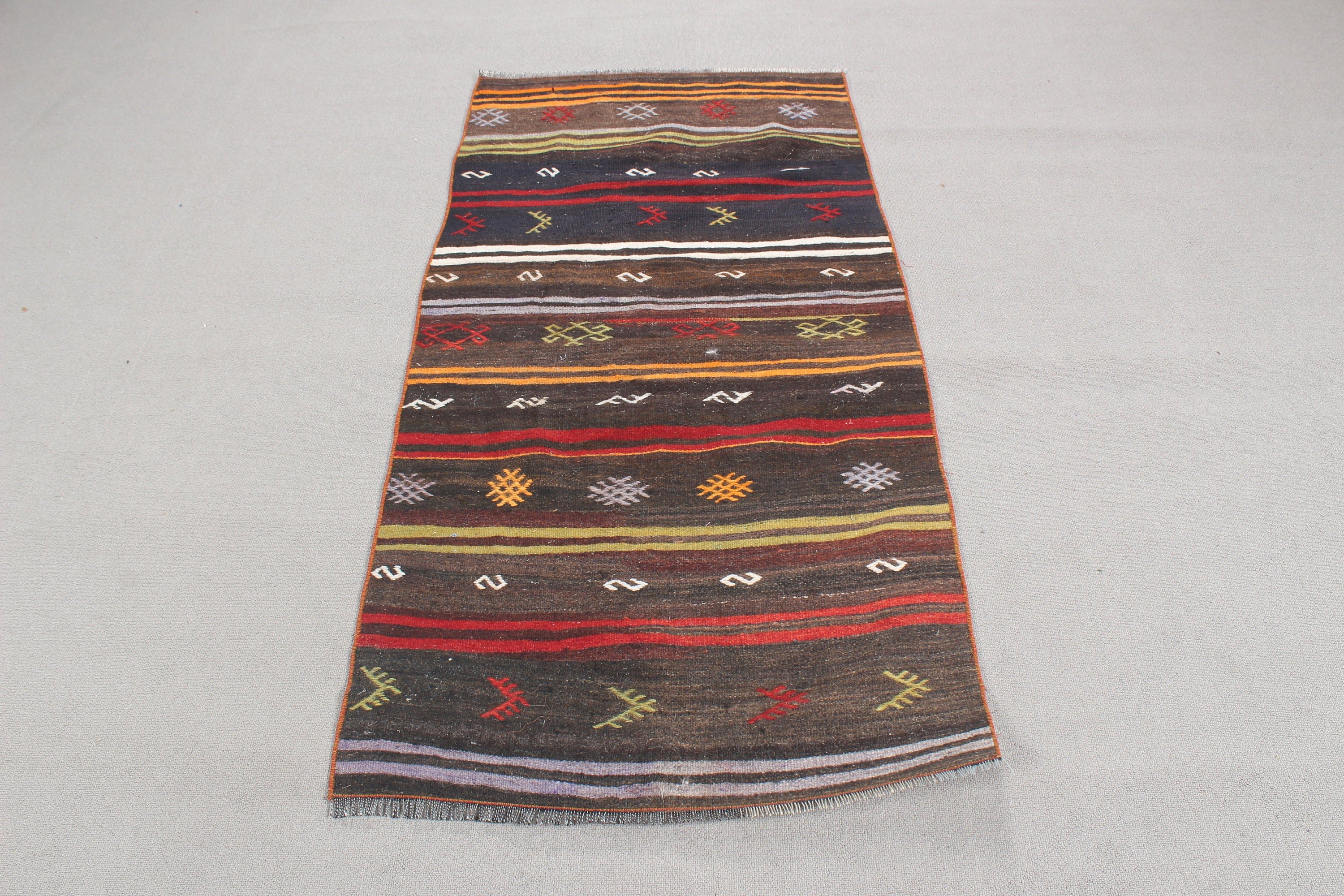 2.6x5.2 ft Küçük Halılar, Vintage Halılar, Küçük Alan Halıları, Siyah Geometrik Halı, Kilim, Hindi Halısı, Türk Halıları, Ev Dekorasyonu Halıları, Boho Halıları