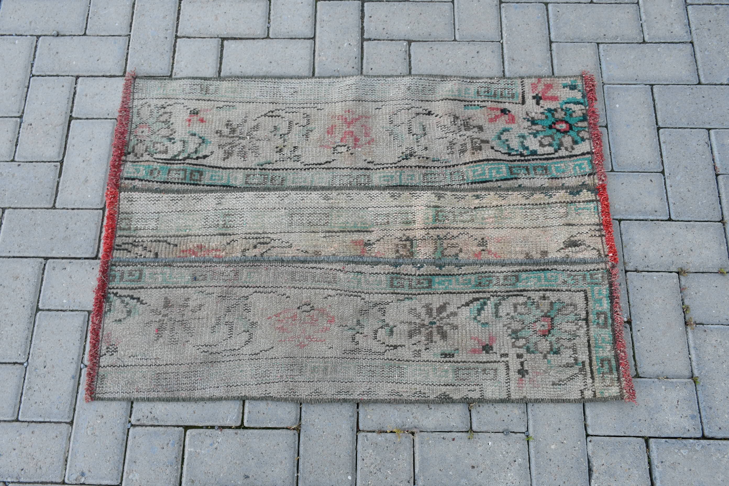 Bathroom Rug, Vintage Rug, Beige Kitchen Rugs, Turkish Rug, 2.2x3.1 ft Small Rug, Oushak Rug, Kitchen Rugs, Entry Rugs, Rugs for Bath