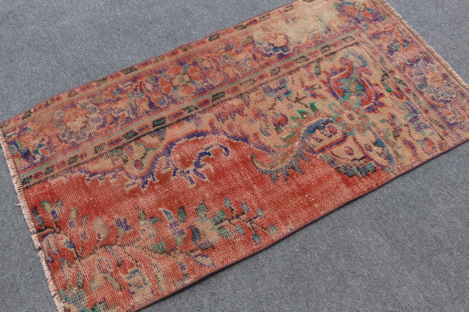 Rugs for Bath, Antique Rug, Red Kitchen Rugs, Nursery Rug, Vintage Rugs, 2.4x4.6 ft Small Rug, Oriental Rugs, Turkish Rug, Bath Rugs