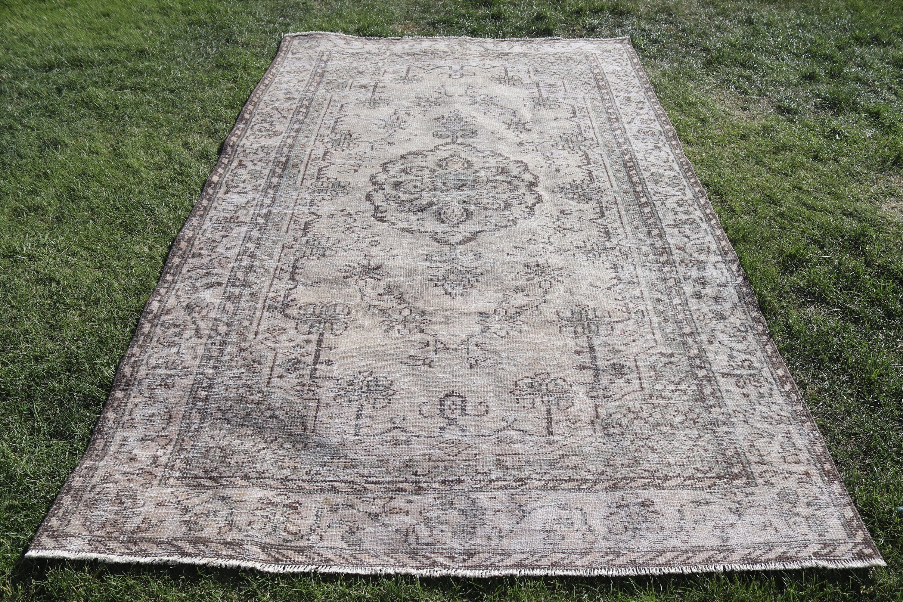 Türk Halıları, Yatak Odası Halıları, Yemek Odası Halısı, Geometrik Halılar, Açıklama Halıları, Vintage Halılar, Bej Düz Dokuma Halılar, 5.2x8.7 ft Büyük Halı