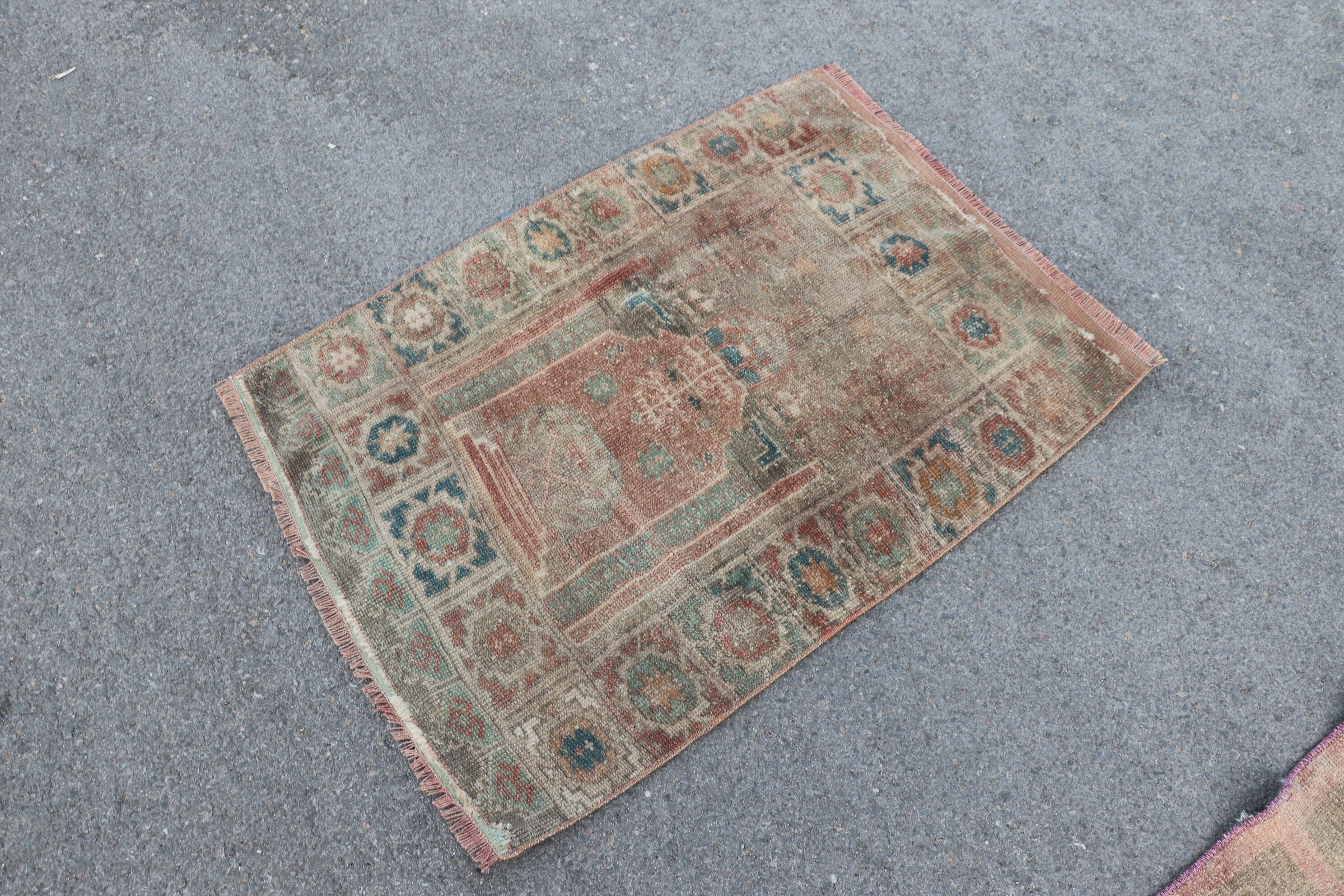 Bath Rug, Rugs for Bath, Turkish Rugs, Red  2.4x3.4 ft Small Rugs, Oriental Rugs, Vintage Rug, Moroccan Rug, Kitchen Rugs