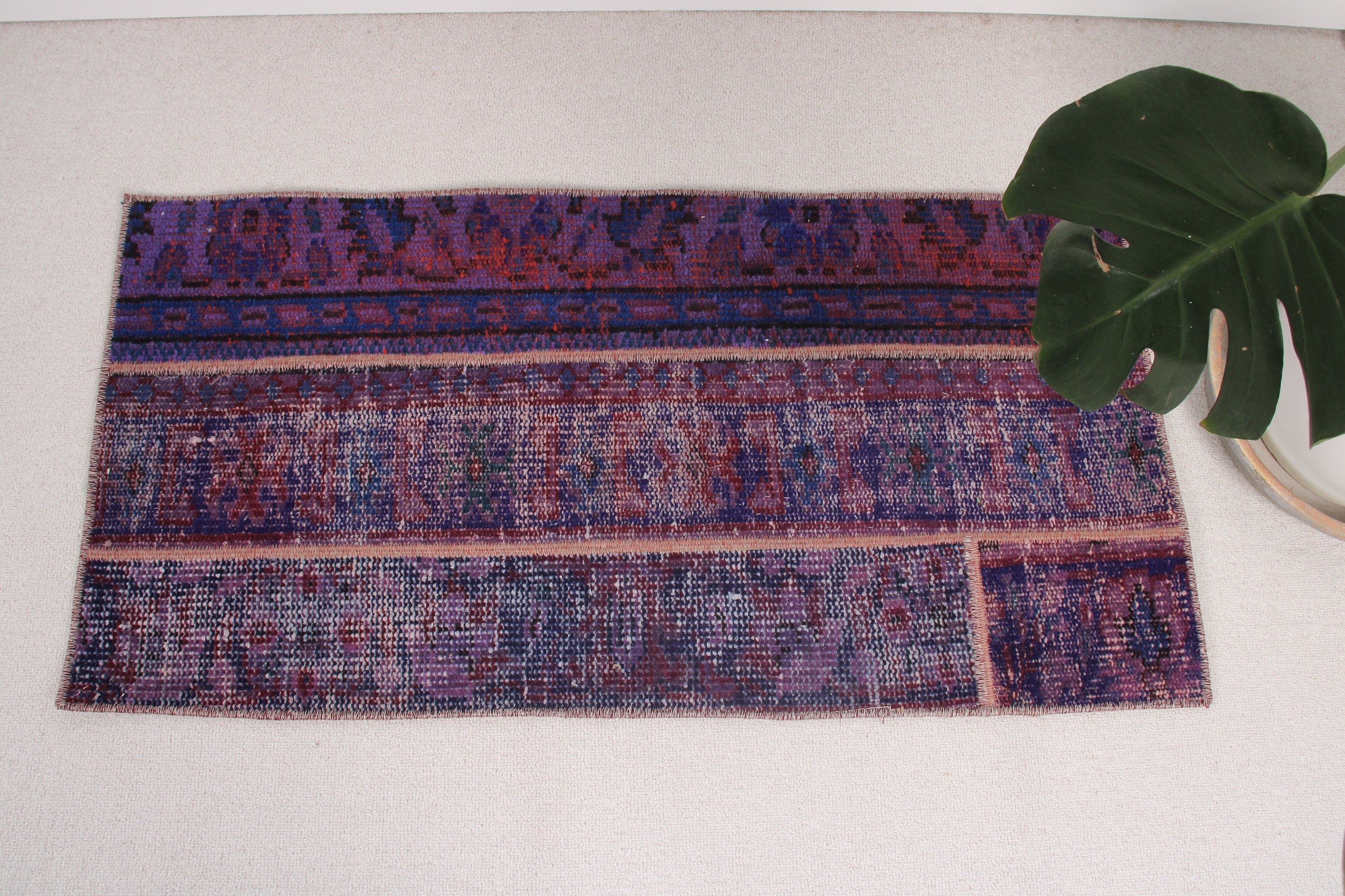 Türk Halıları, 1.6x3.3 ft Küçük Halı, Giriş Halısı, Vintage Halılar, Nötr Halılar, Mutfak Halıları, Anadolu Halıları, Banyo Halısı, Mavi Oushak Halıları