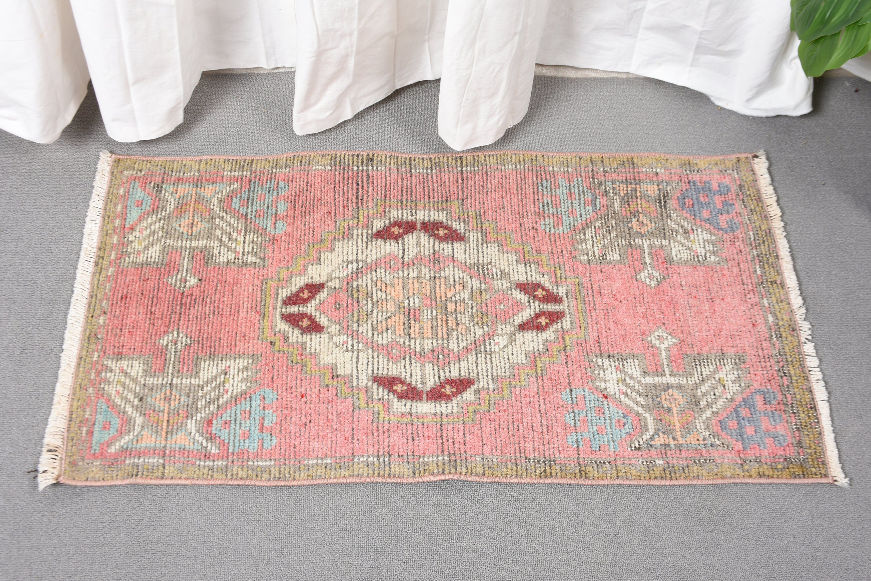 Bath Rugs, Nursery Rug, 1.6x3.1 ft Small Rug, Turkish Rug, Rugs for Door Mat, Anatolian Rugs, Pink Cool Rugs, Wool Rugs, Vintage Rugs