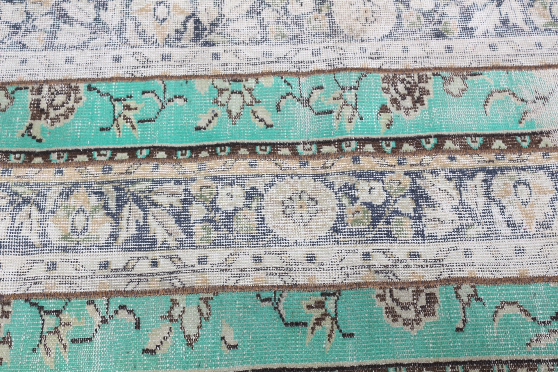 Oriental Rugs, Vintage Rug, Stair Rug, Rugs for Runner, 2.6x6.9 ft Runner Rugs, Corridor Rug, Turkish Rug, Oushak Rug, Green Antique Rug