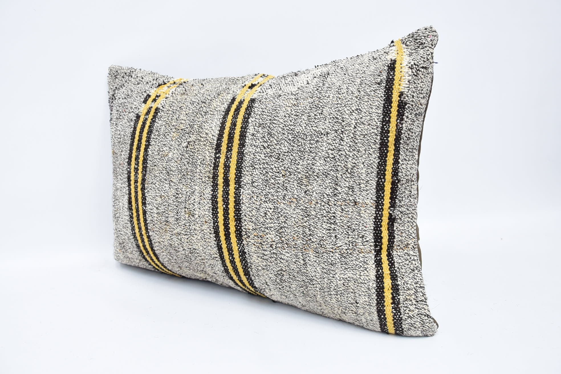Vintage Kilim Throw Pillow, Kilim Cushion Sham, 16"x24" Beige Pillow Cover, Home Decor Pillow, Rustic Pillow Case, Bench Pillow
