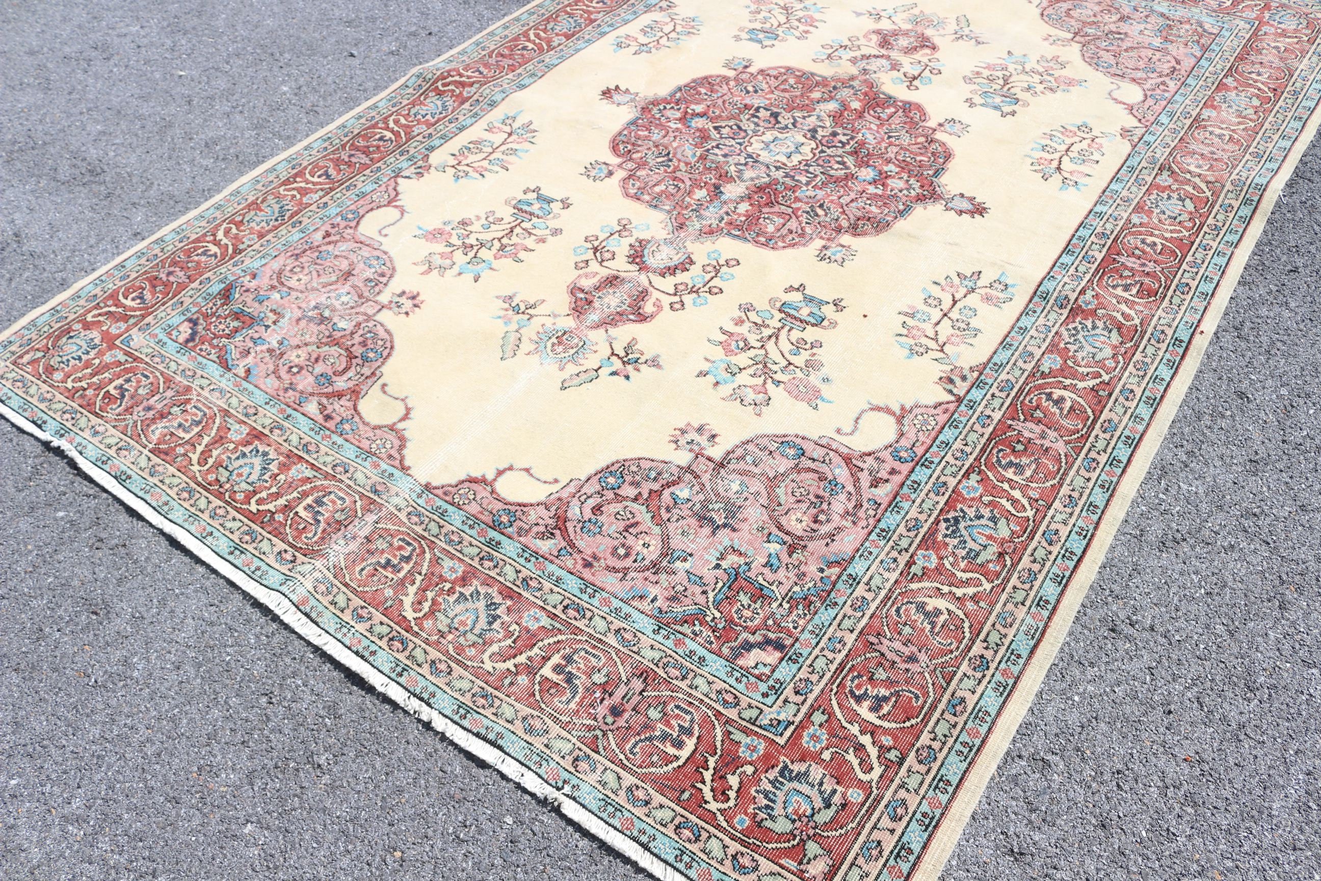 Bedroom Rugs, Turkish Rug, Red Bedroom Rug, Salon Rugs, 6.5x9.4 ft Large Rug, Rugs for Salon, Floor Rugs, Vintage Rug, Dining Room Rugs