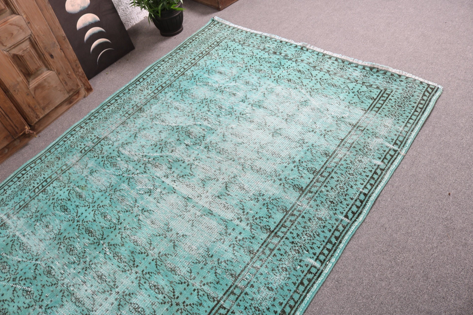 Outdoor Rug, Wool Rugs, Bedroom Rugs, Green Modern Rugs, Large Boho Rug, Vintage Rug, Handwoven Rugs, Turkish Rugs, 4.9x8.5 ft Large Rug