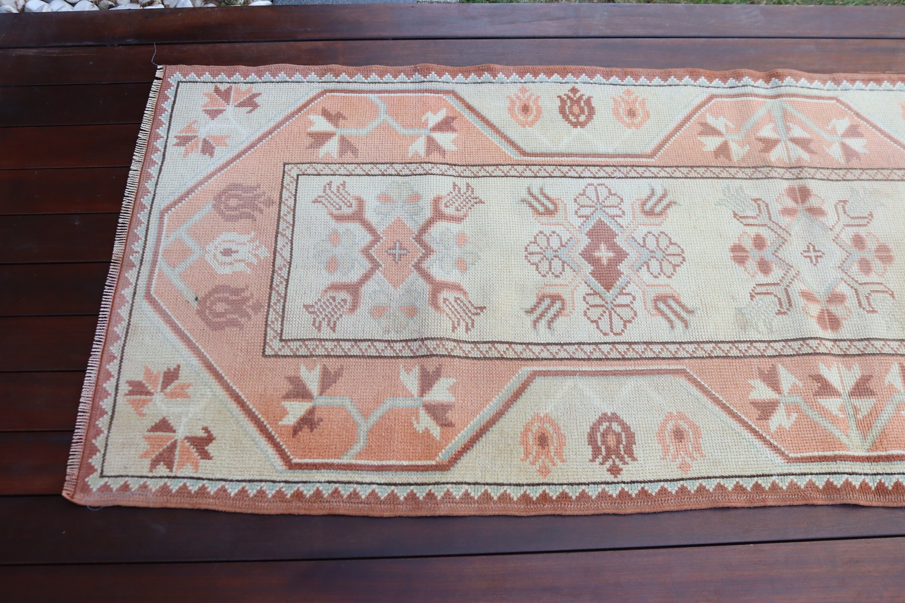 Ev Dekorasyonu Halıları, Türk Halıları, Açıklama Halıları, Vintage Halı, 2.6x7.1 ft Runner Halısı, Bej Oushak Halısı, Beni Ourain Runner Halısı, Mutfak Halısı