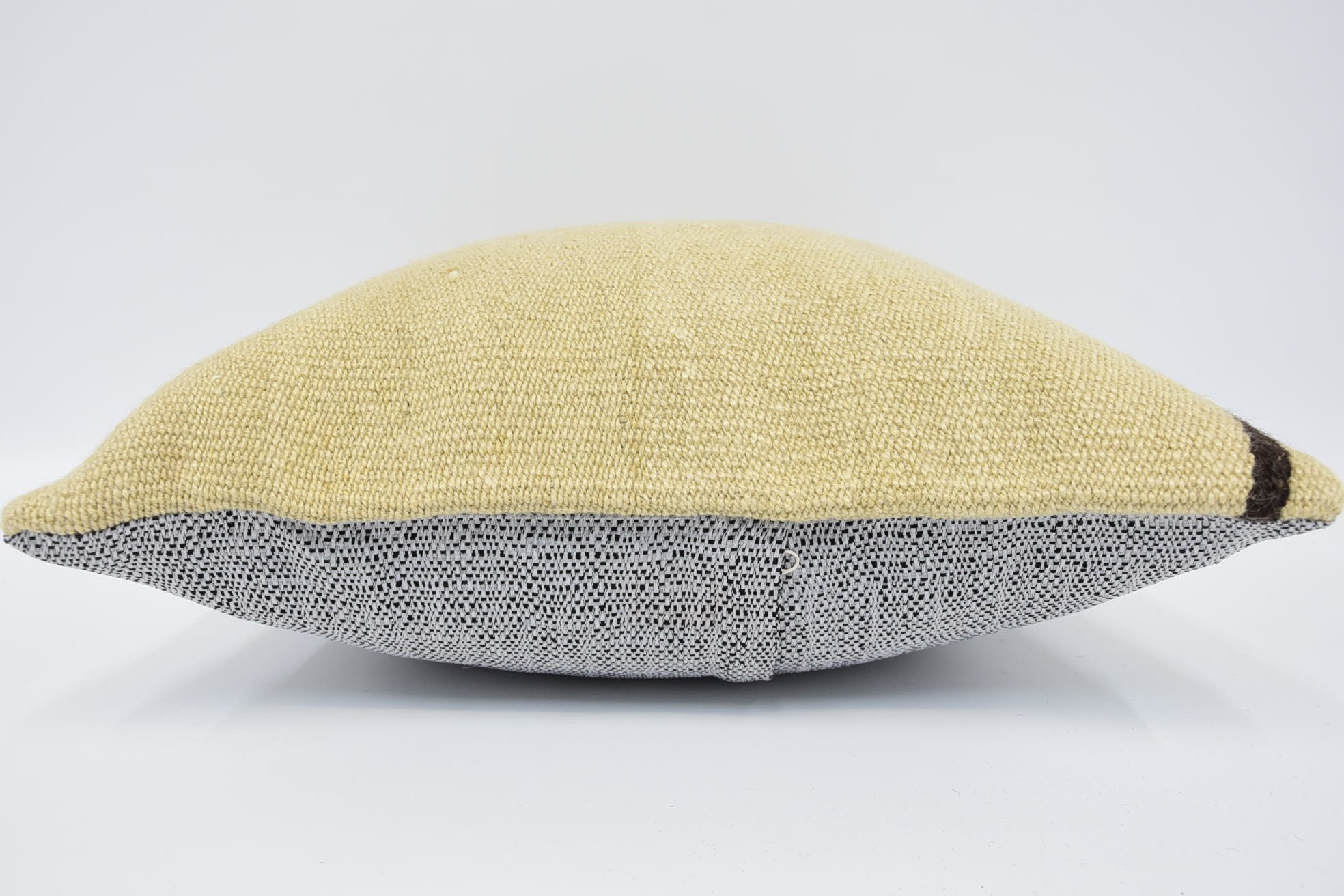 Ethnical Kilim Rug Pillow, 18"x18" Beige Cushion Cover, Boho Pillow Sham Cover, Crochet Pattern Pillow, Handmade Kilim Cushion