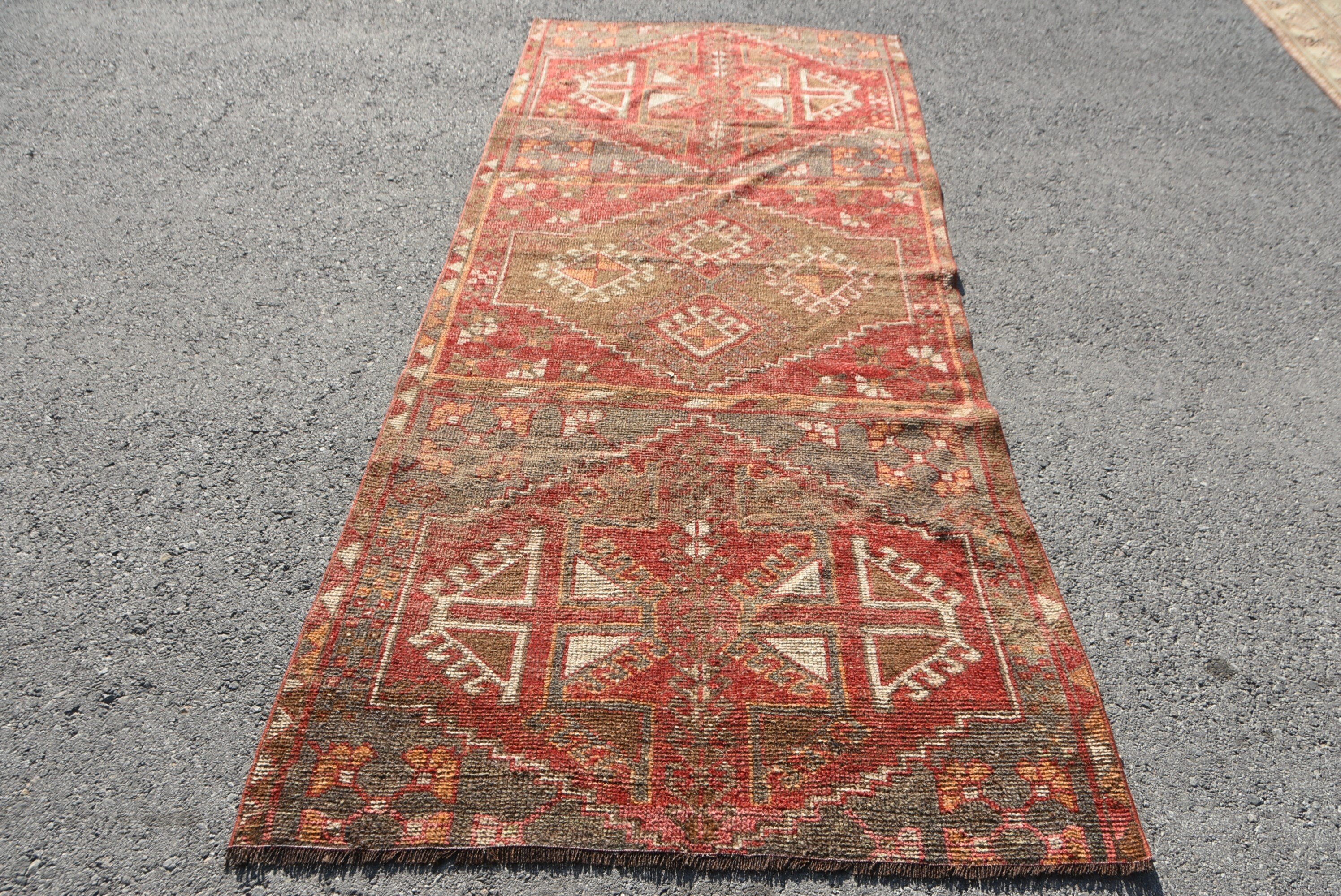 Cute Rug, Kitchen Rugs, Living Room Rug, 3.8x9.1 ft Area Rug, Turkish Rugs, Vintage Rugs, Red Oriental Rug, Antique Rugs, Floor Rug